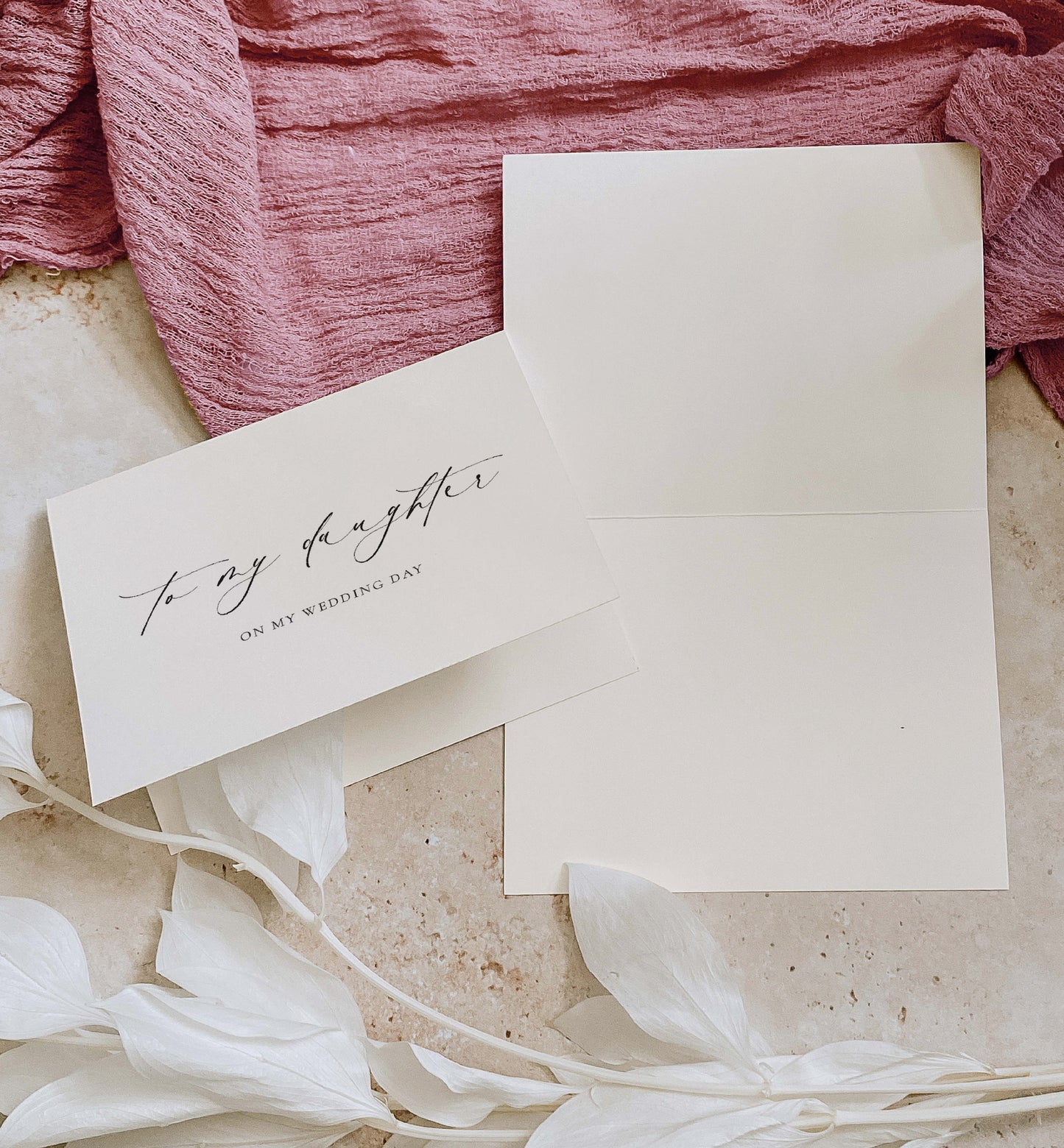To My Daughter On My Wedding Day Card, Modern Minimalist Wedding Day Card, Bride To Daughter Wedding Day Card, Ivory, Ellesmere