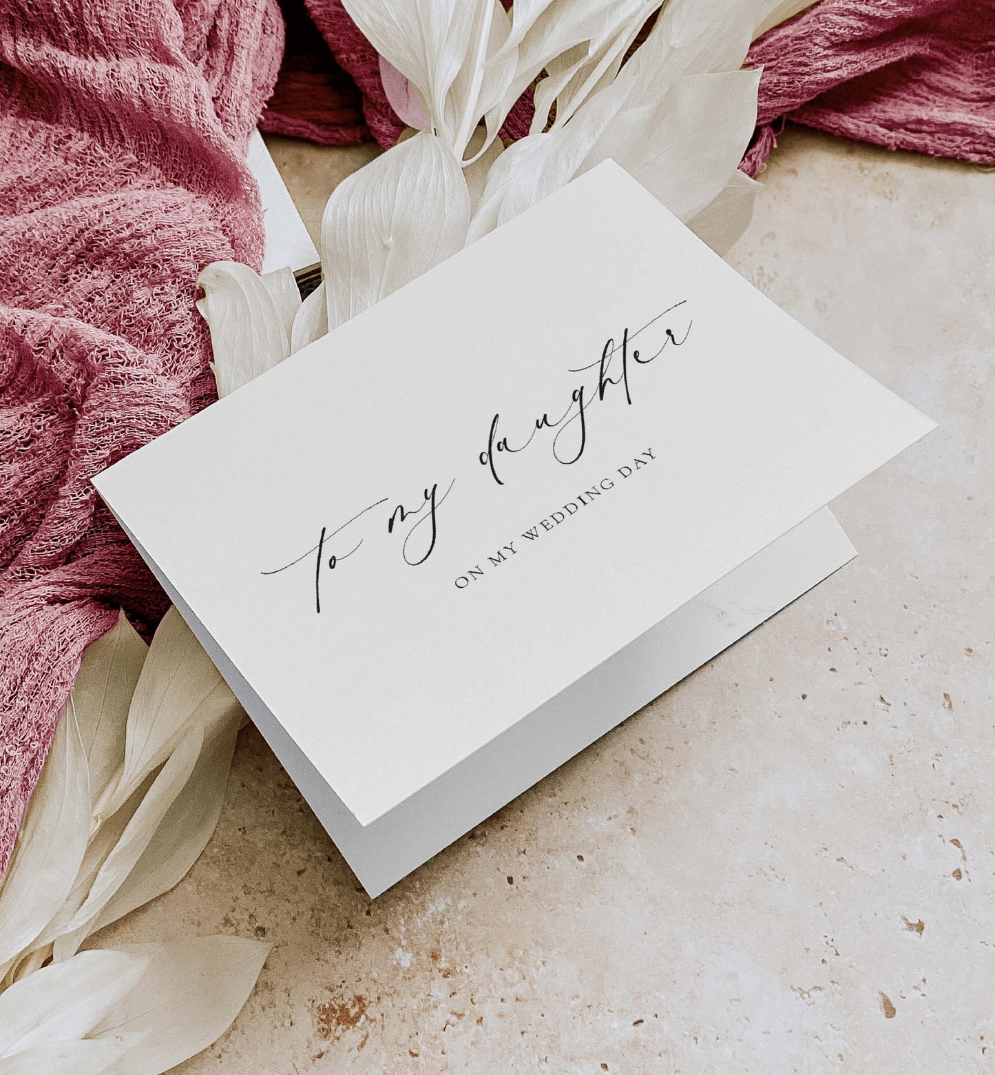 To My Daughter On My Wedding Day Card, Modern Minimalist Wedding Day Card, Bride To Daughter Wedding Day Card, Ivory, Ellesmere