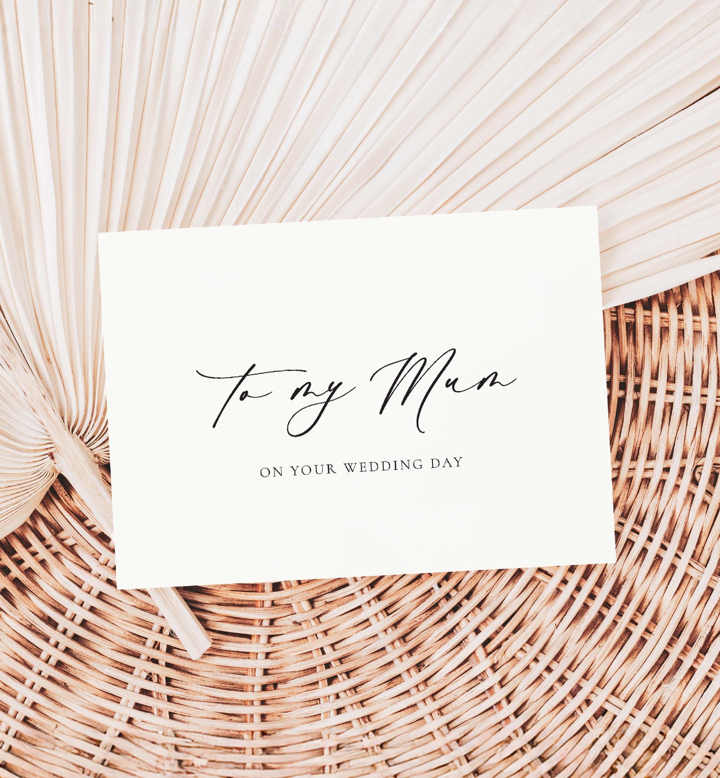 To My Mum on Your Wedding Day Card, Minimalist Wedding, Daughter To Bride Wedding Day Card, Daughter To Mother Card, Ivory, Ellesmere
