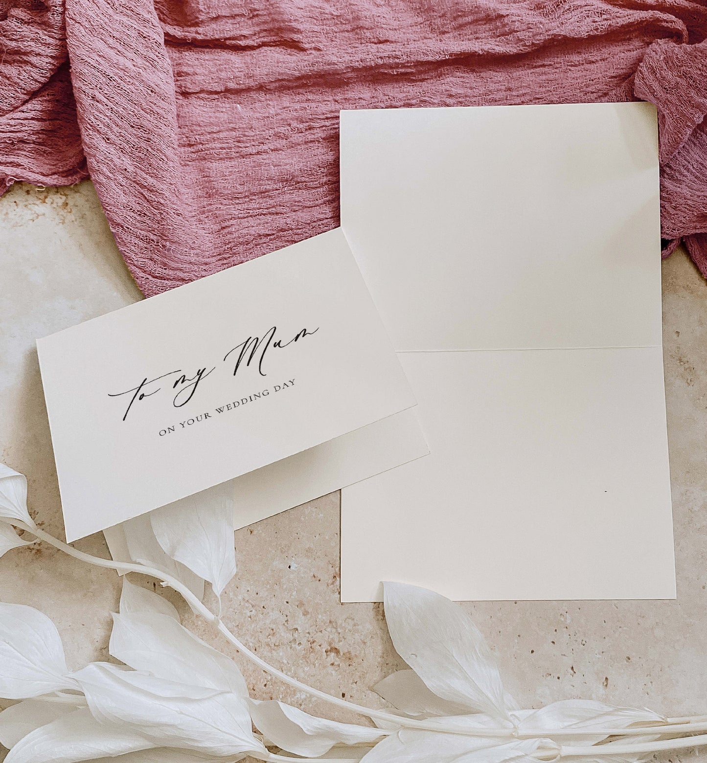 To My Mum on Your Wedding Day Card, Minimalist Wedding, Daughter To Bride Wedding Day Card, Daughter To Mother Card, Ivory, Ellesmere