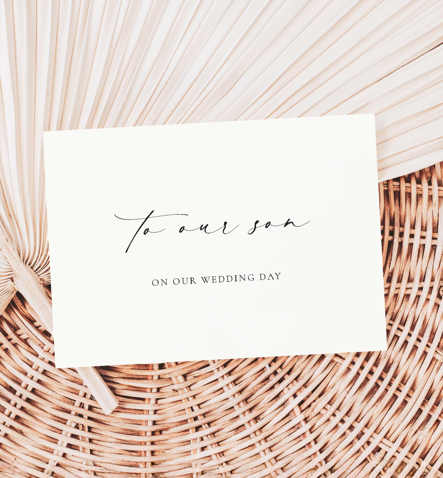 To Our Son On Our Wedding Day Card, Modern Minimalist Wedding Day Card, Bride To Son Wedding Day Card, Groom To Son, Ivory, Ellesmere