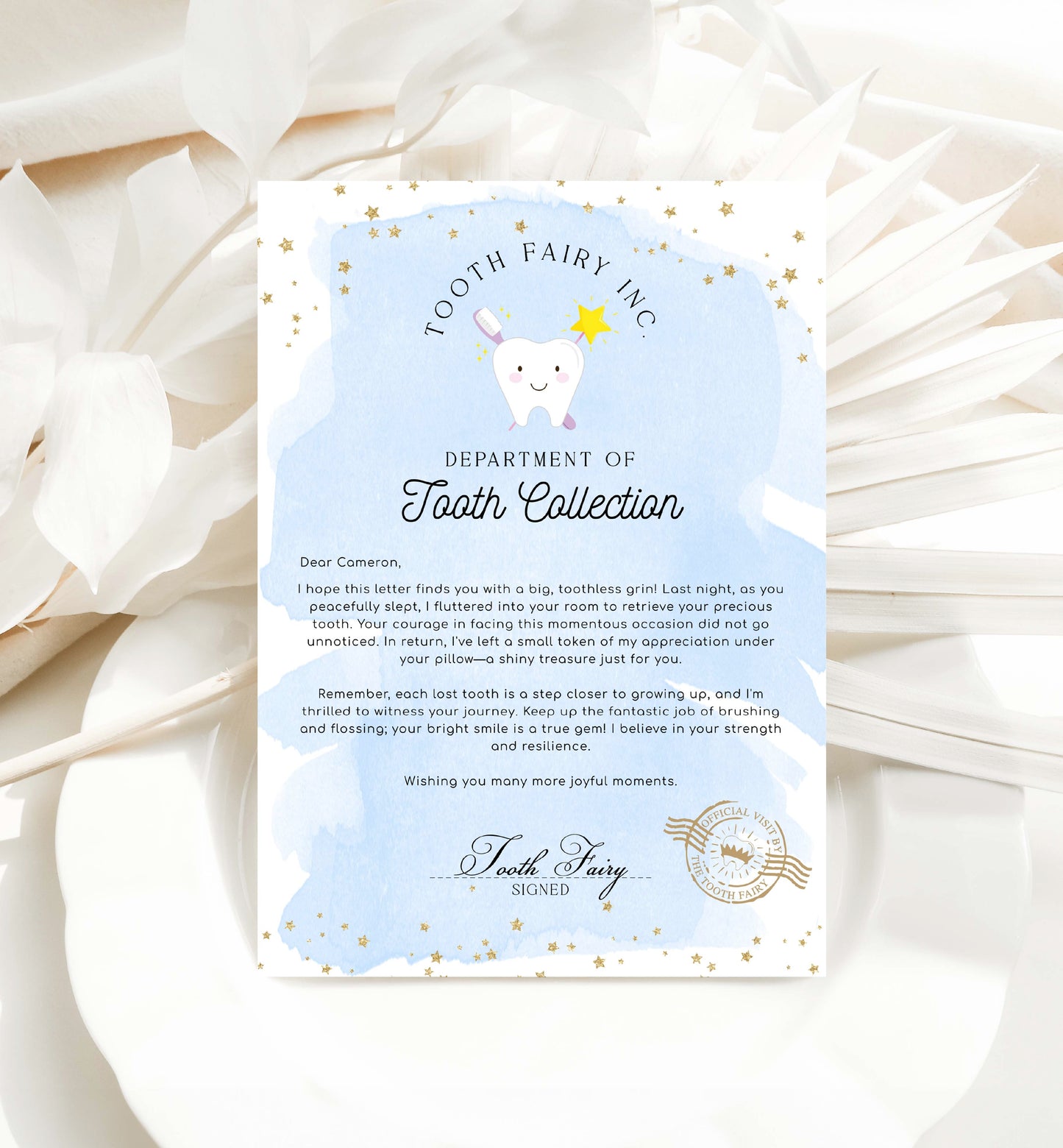 Printable Tooth Fairy Letter and Receipt, Tooth Fairy Collection Receipt, Tooth Fairy Payment Recipe And Visit Certificate, Lost Tooth Note