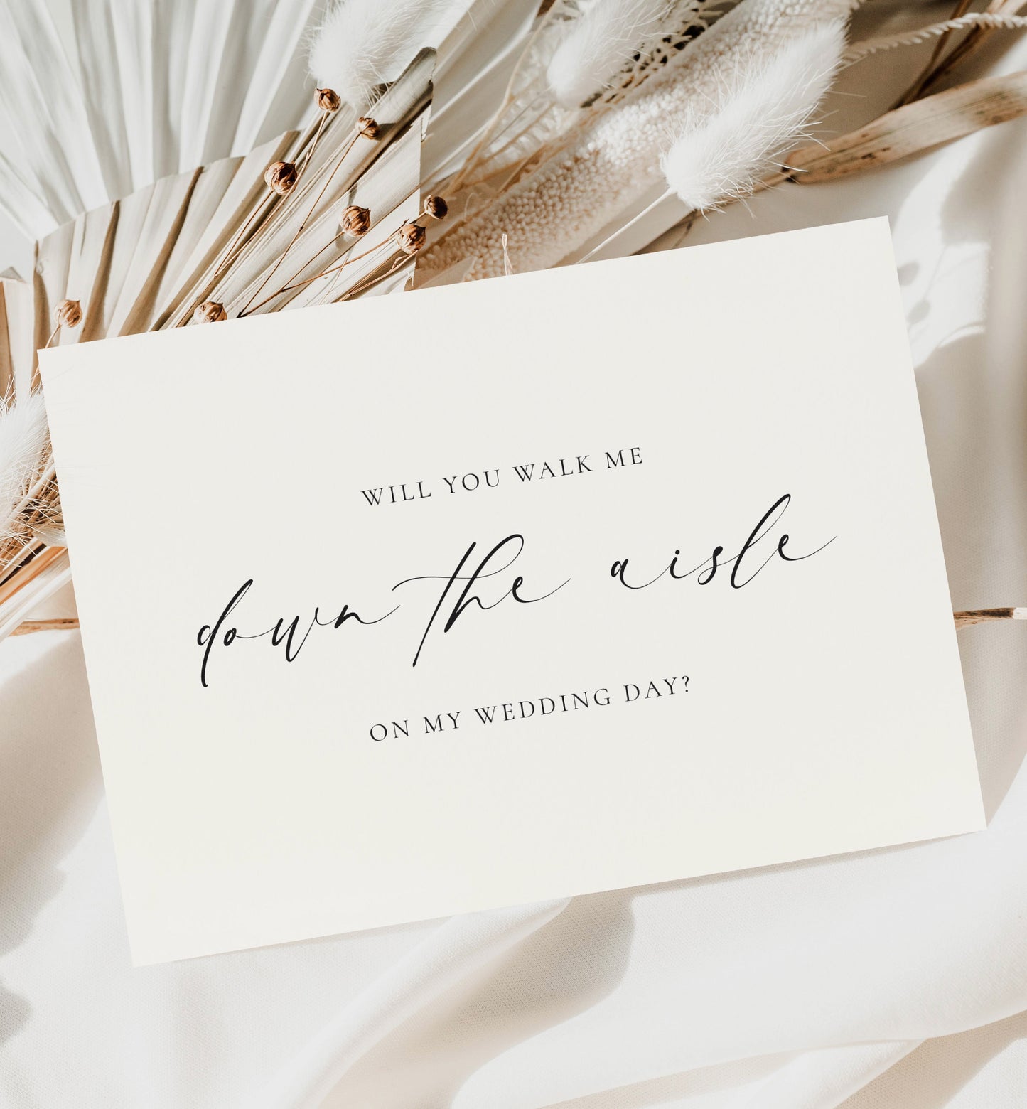 Will You Walk Me Down The Aisle Wedding Card, Will You Give Me Away Wedding Proposal Card, Minimalist Wedding, Off White Ivory, Ellesmere