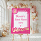Printable Babie Hot Pink Welcome Sign, Printable Editable Pink Gold Girl's Come On Barbie Let's Go Party Welcome Sign, Girls Hot Pink Doll Party Welcome Sign