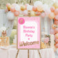 Printable Babie Pink Welcome Sign, Printable Editable Pink Gold Girl's Come On Barbie Let's Go Party Welcome Sign, Girls Pink Doll Party Welcome Sign