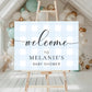 Blue Gingham Welcome Sign, Boy Baby Shower Pale Blue Check Welcome Sign, Printable Blue White Plaid, Boy Baby Sprinkle, Male Birthday Sign