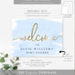 Watercolour Blue | Printable Welcome Sign Template