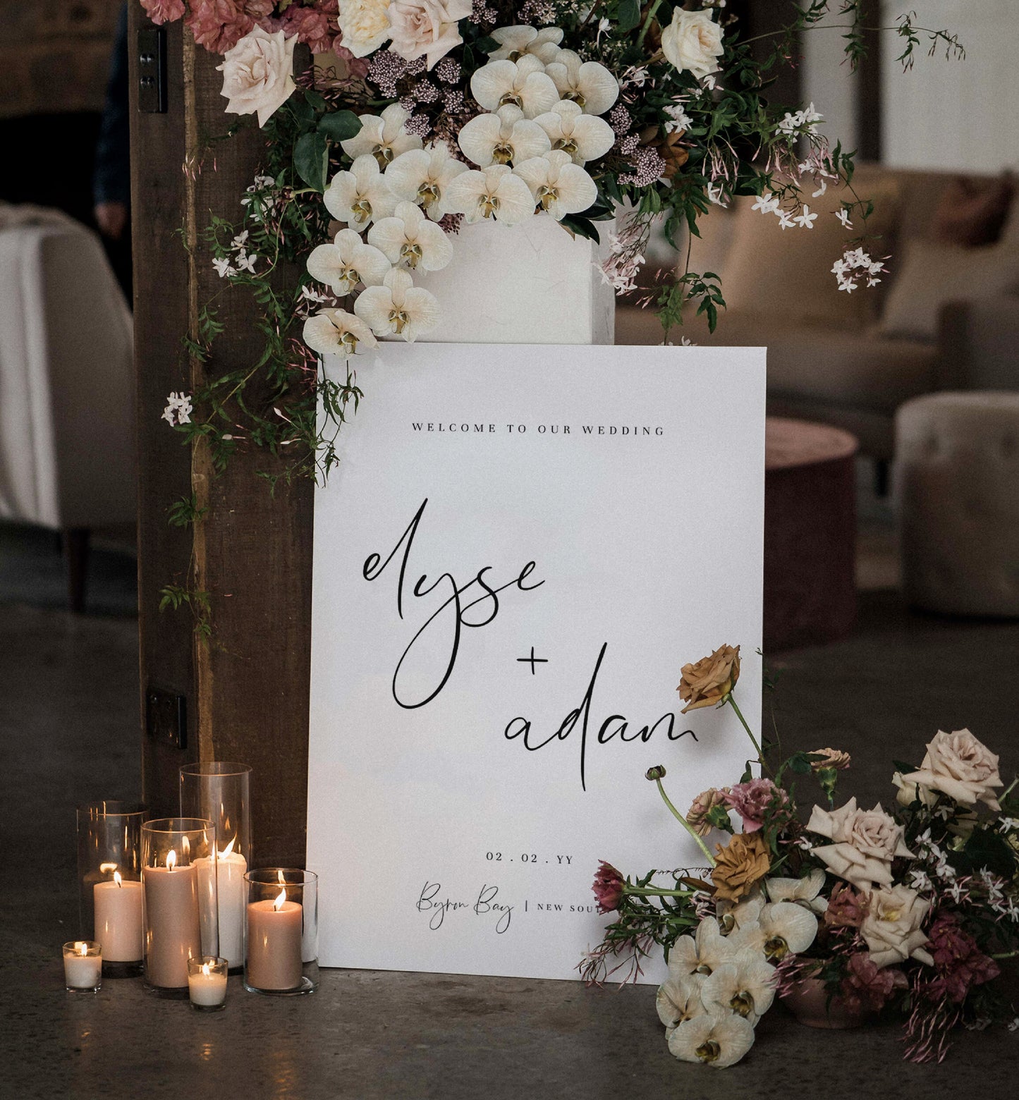 Minimalist Wedding Welcome Sign, Printable Modern Wedding Welcome Sign, Script Wedding Welcome Sign Poster, Large Wedding Sign, Gigi Script