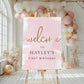 Printable Baby Shower Welcome Sign Template, Pink Watercolour, Girl Baby Shower Sign, Baby Sprinkle Sign, Birthday Welcome Sign