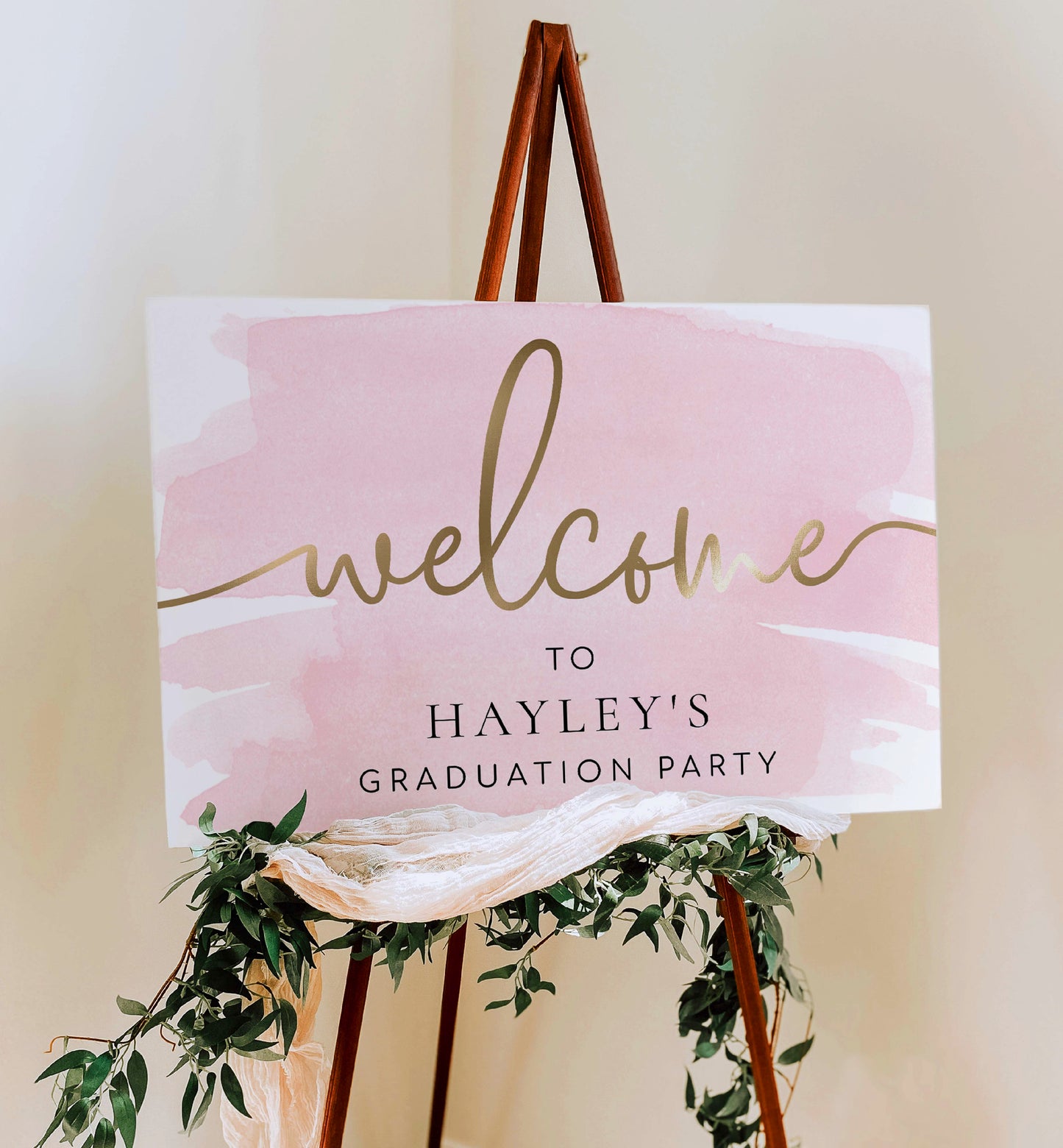 Printable Baby Shower Welcome Sign Template, Pink Watercolour, Girl Baby Shower Sign, Baby Sprinkle Sign, Birthday Welcome Sign