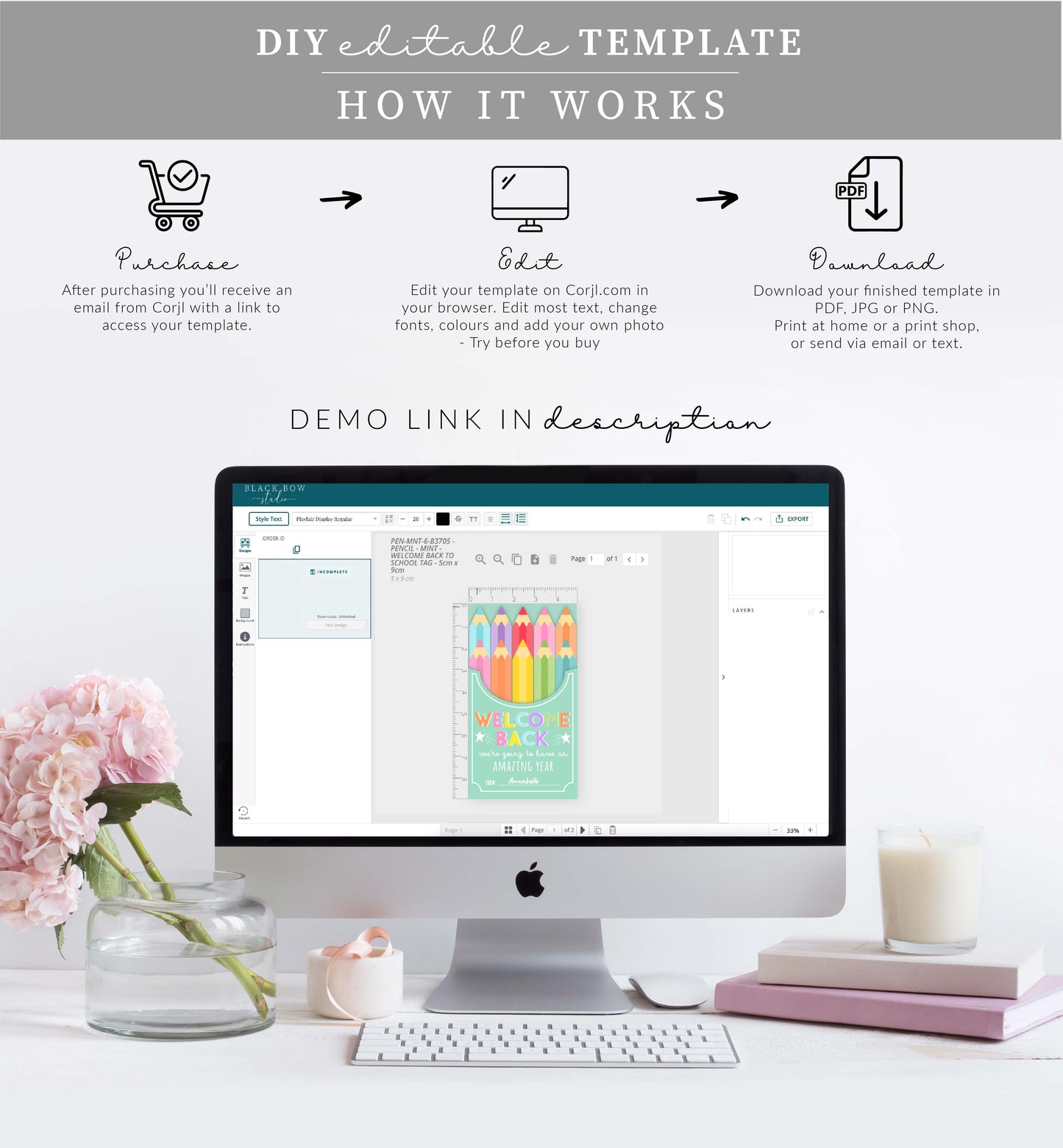Pencil | Printable Welcome Back Favour Tag Template