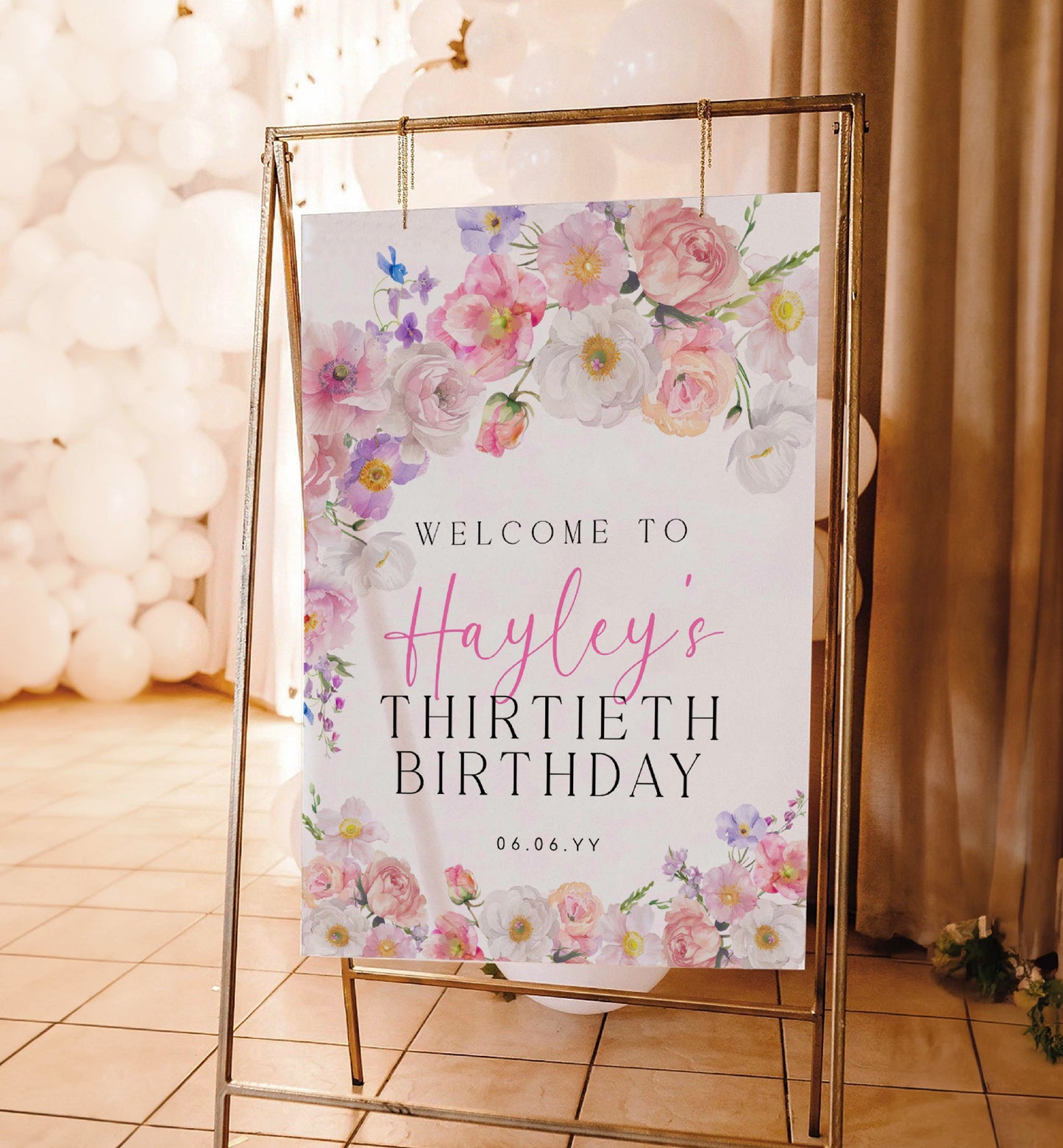 Wildflowers Welcome Sign, Printable Bridal Shower Welcome Sign, Spring Floral Baby Shower Welcome Sign, Birthday Welcome Sign, Eloise