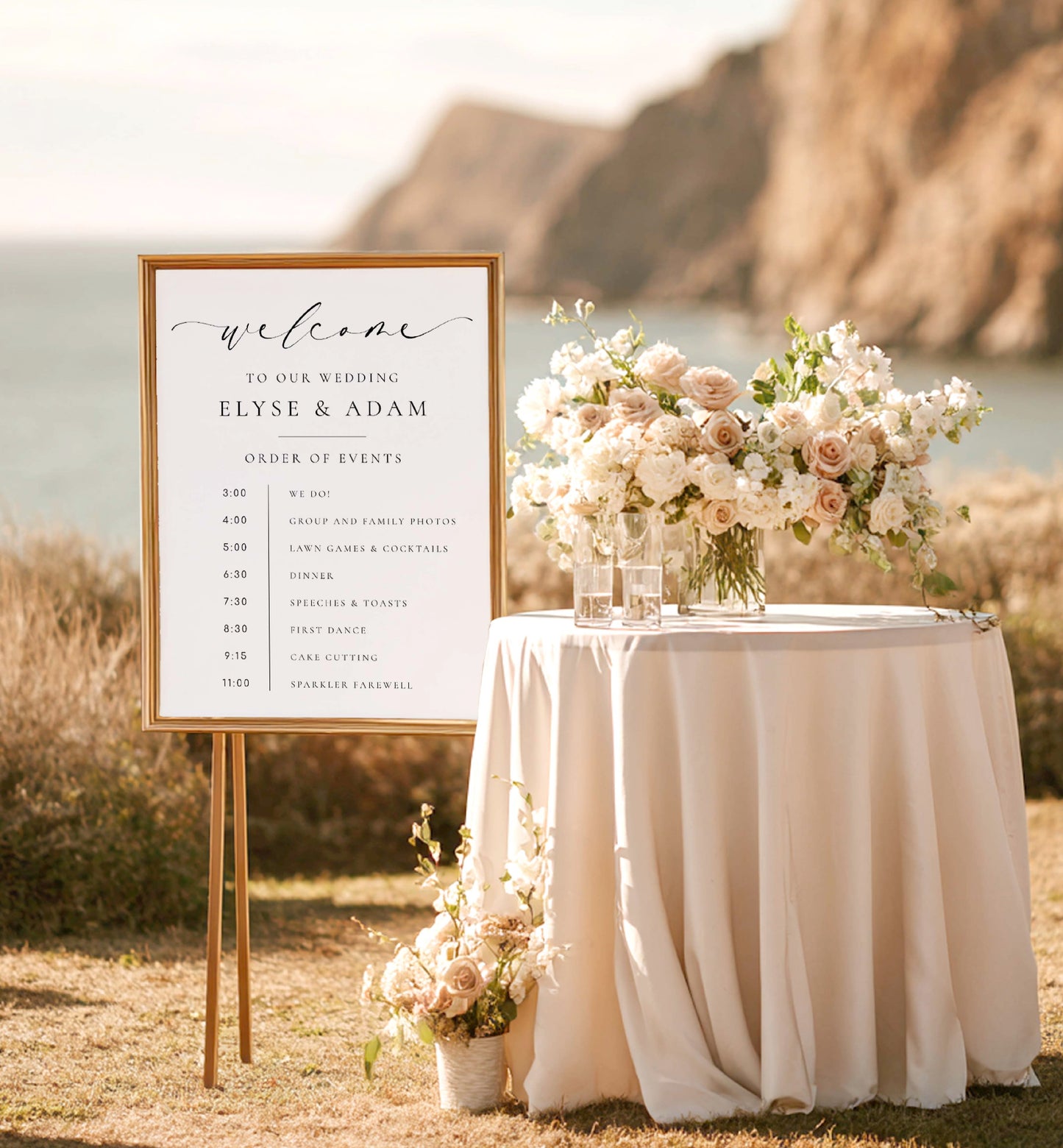 Order Of Events Welcome, Minimalist Wedding Welcome Sign, Printable Wedding Itinerary Sign, Order Of Ceremony Sign, Ellesmere