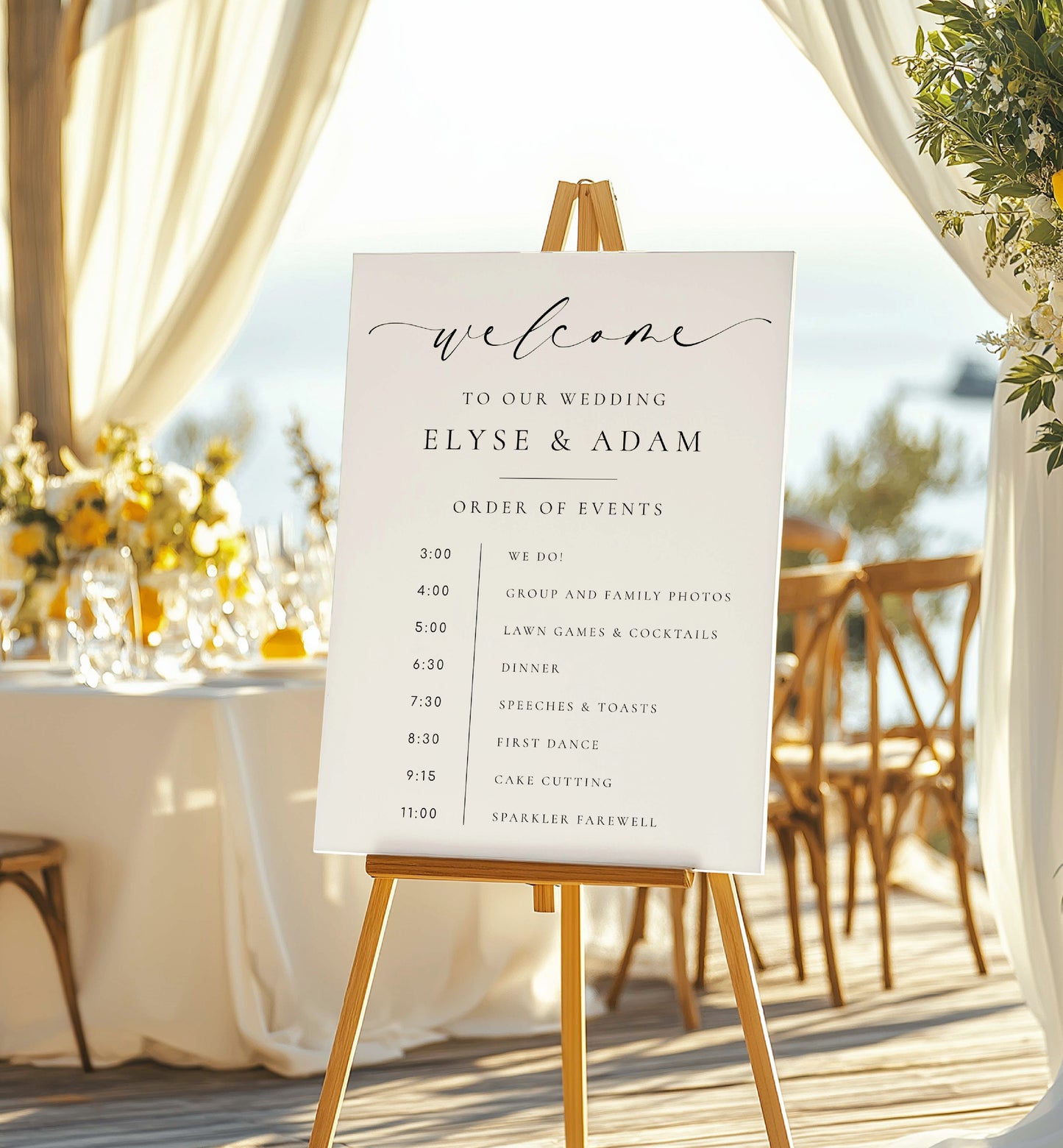 Order Of Events Welcome, Minimalist Wedding Welcome Sign, Printable Wedding Itinerary Sign, Order Of Ceremony Sign, Ellesmere