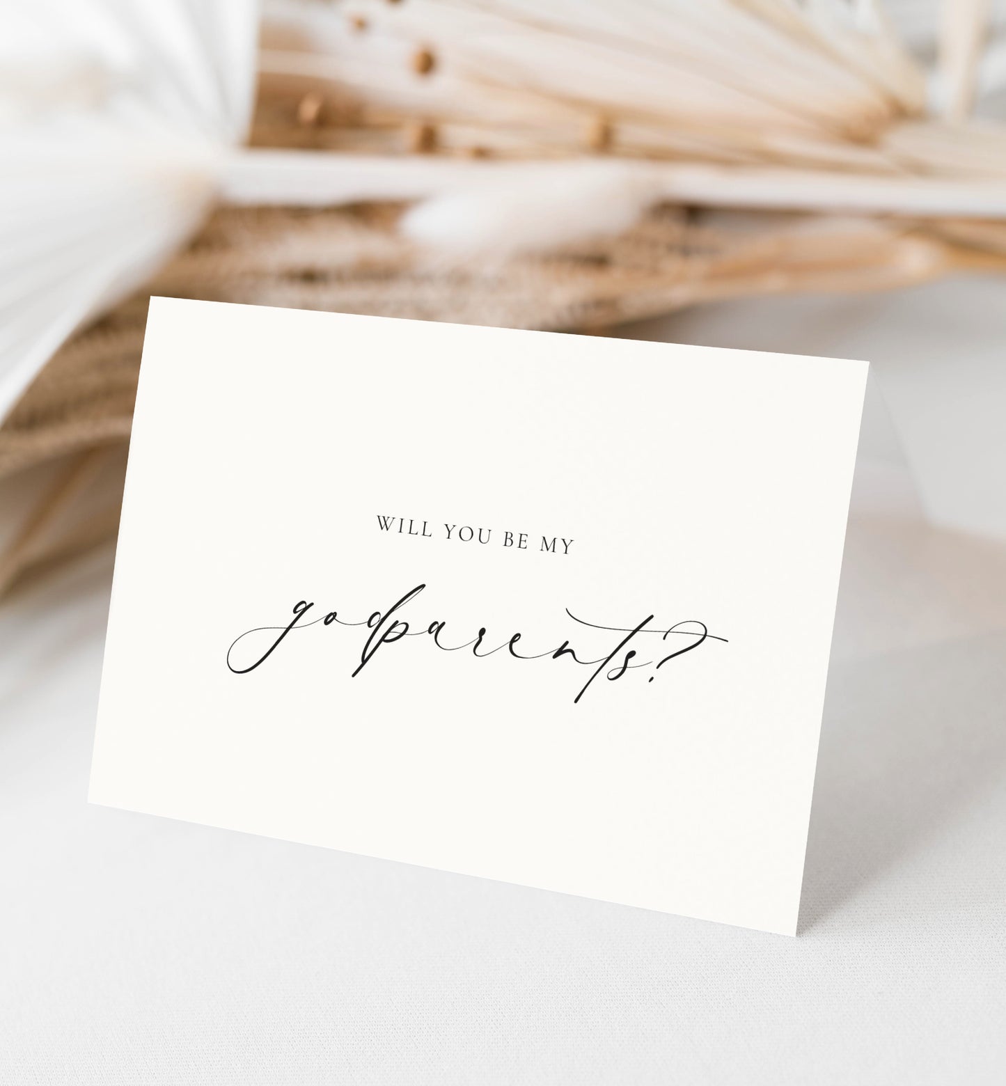 Will You Be My Godparents Proposal Card, Godmother Godfather Proposal Card, Christening Card, Off-White Ivory, Ellesmere