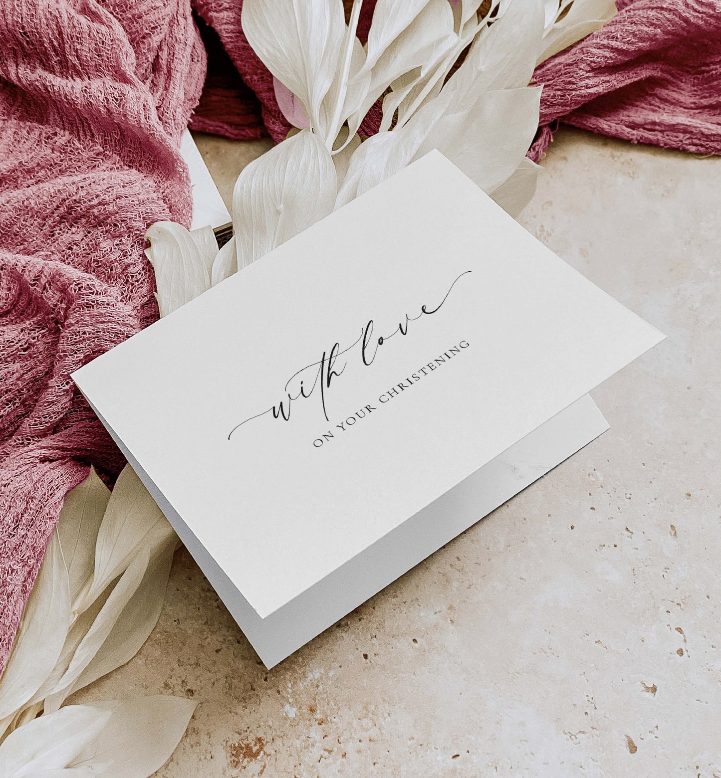 With Love On Your Christening Card, Godmother To Godchild Christening Card, Godfather To Godchild Card, Off-White Ivory, Ellesmere