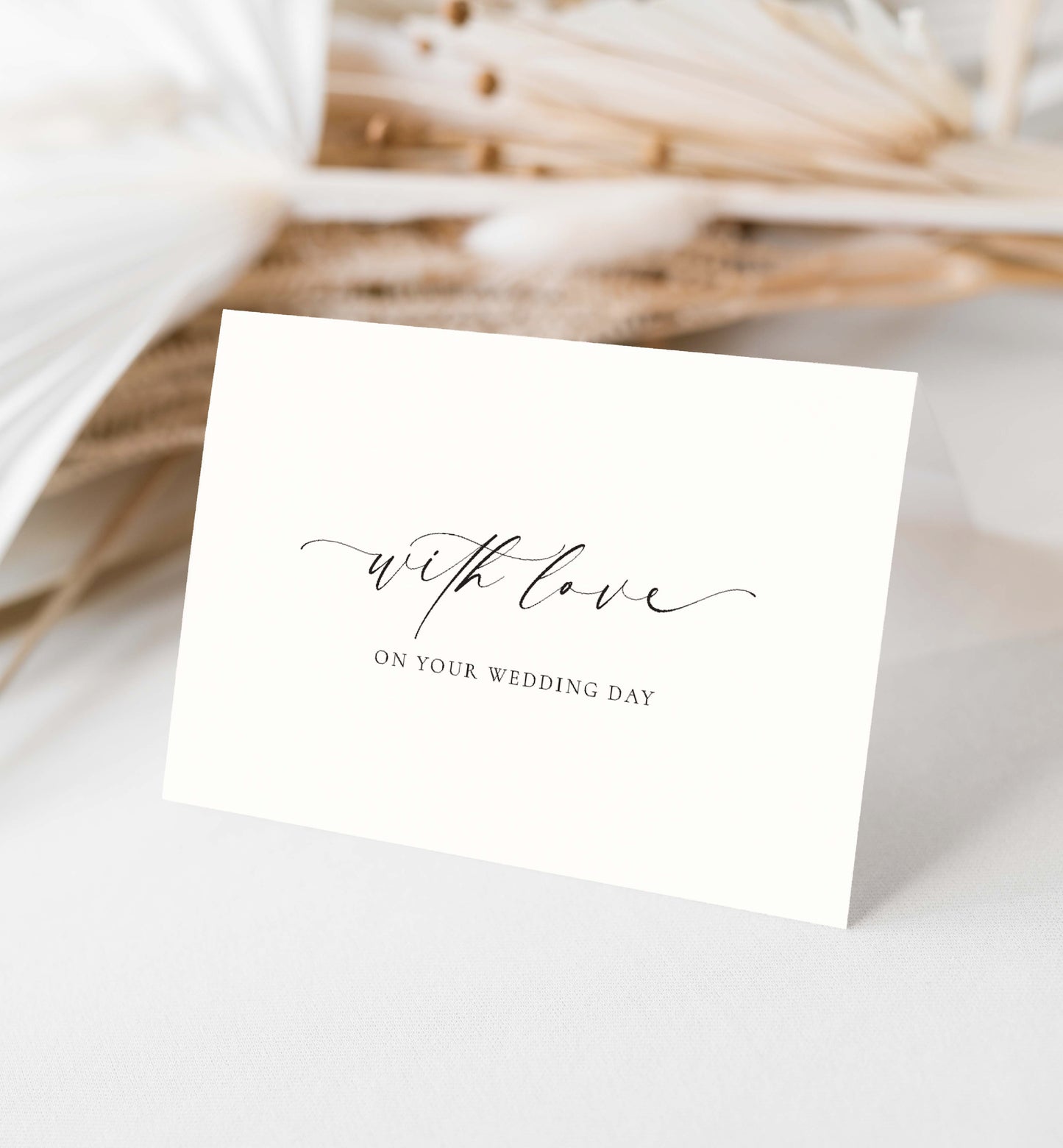 With Love On Your Wedding Day Card, Minimalist Wedding Wishing Well Gift Card, Wedding Present Gift Card, Ivory, Ellesmere