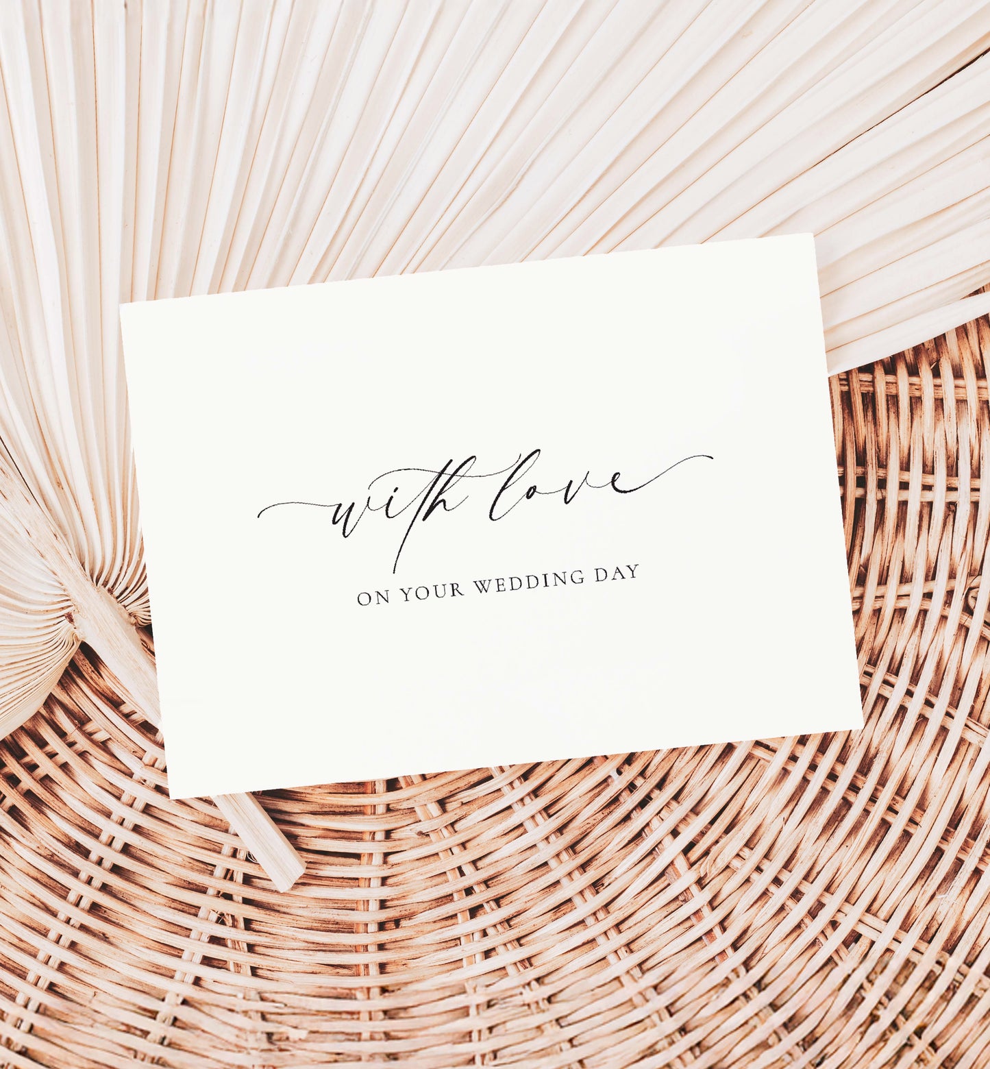 With Love On Your Wedding Day Card, Minimalist Wedding Wishing Well Gift Card, Wedding Present Gift Card, Ivory, Ellesmere
