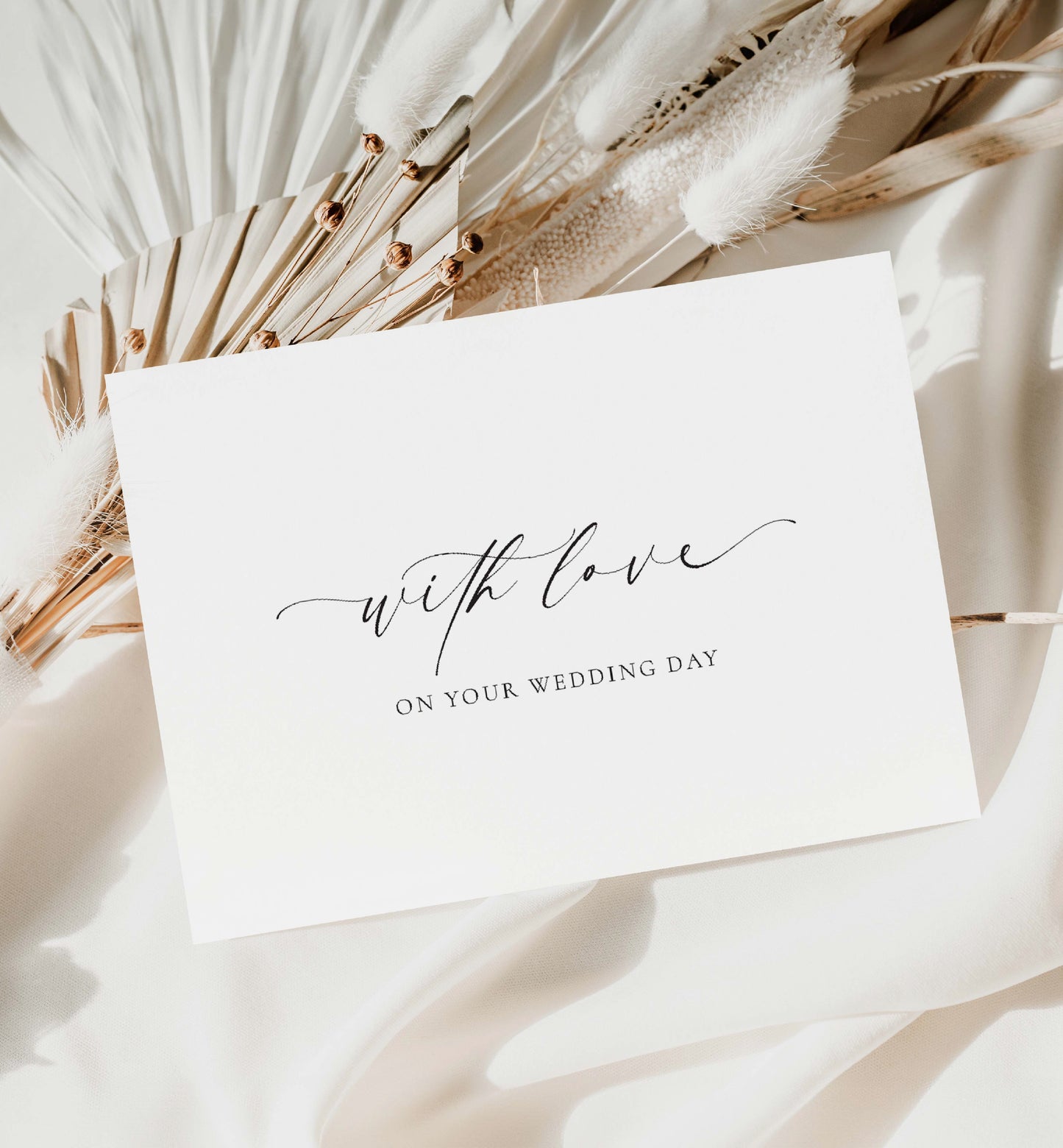 With Love On Your Wedding Day Card, Minimalist Wedding Wishing Well Gift Card, Wedding Present Gift Card, Ivory, Ellesmere
