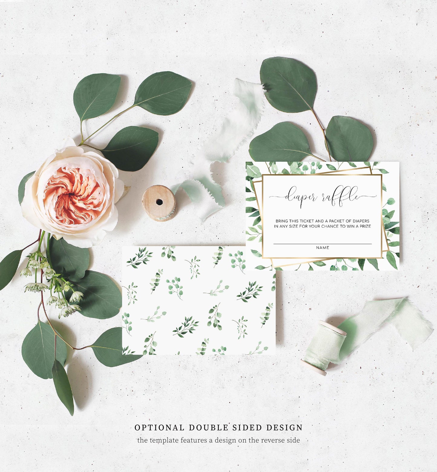 Everly Greenery | Printable Baby Shower Invitation Suite Template