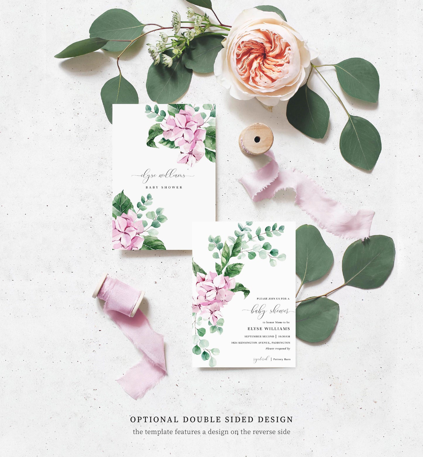 Ferras Blossom Pink | Printable Baby Shower Invitation Suite