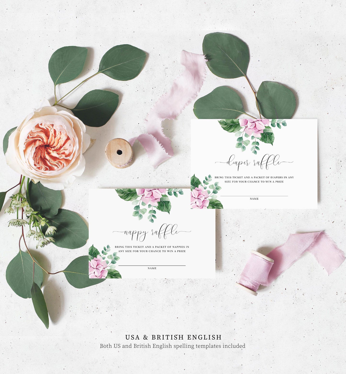 Ferras Blossom Pink | Printable Baby Shower Invitation Suite