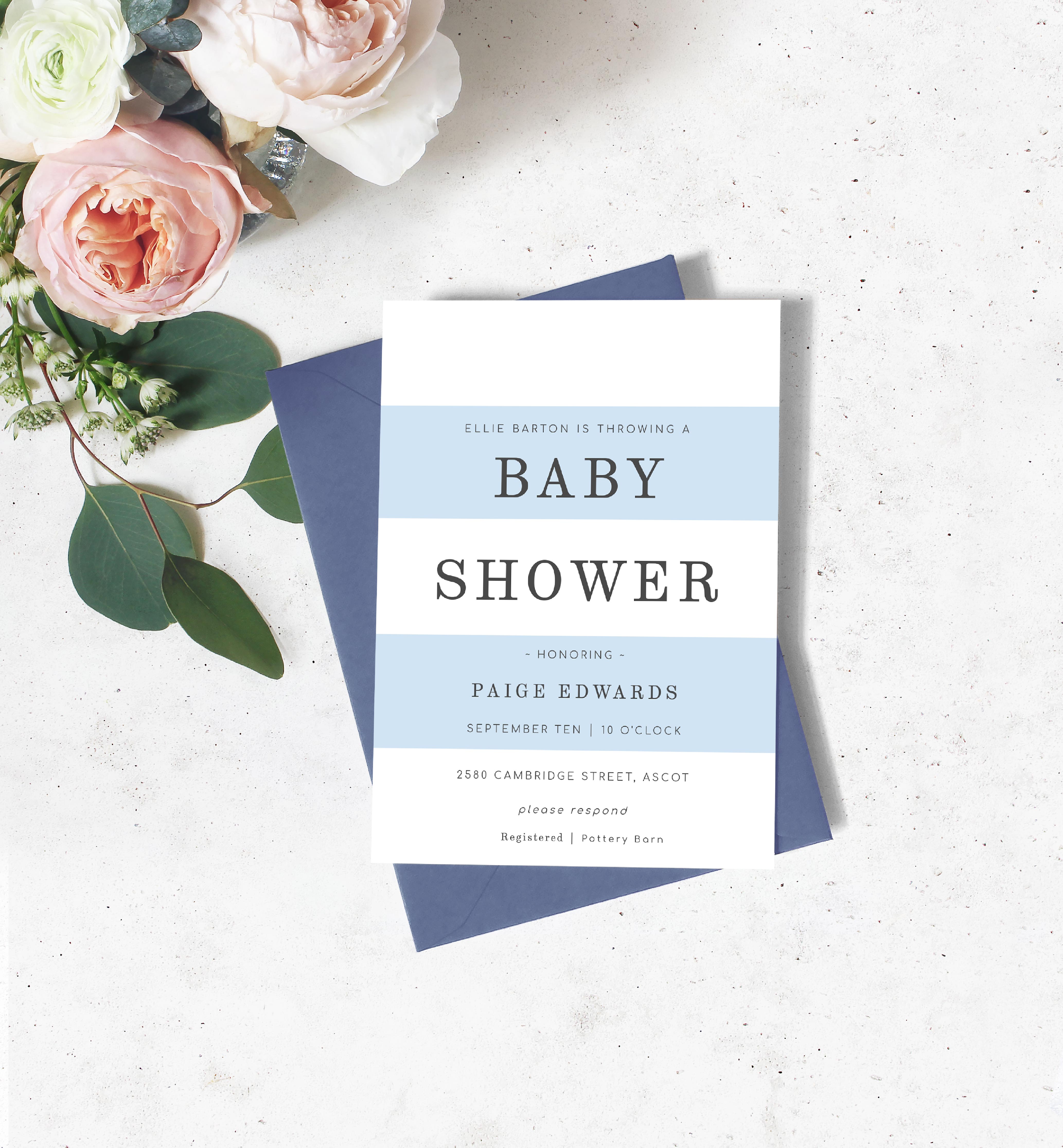 Printable Boy Baby Shower Invitations Template