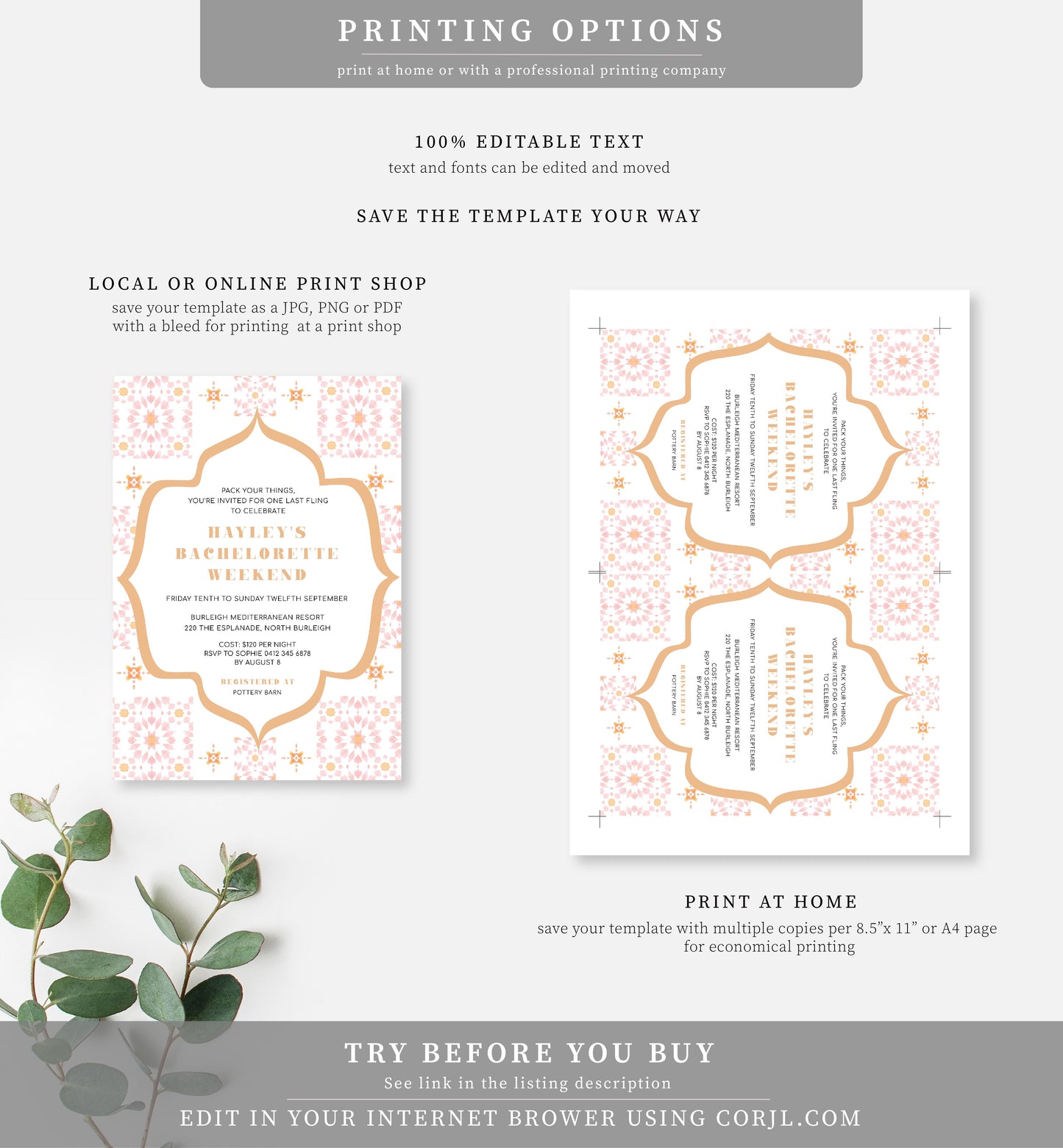 Desert Dream | Printable Bachelorette Weekend Invitation Suite - Black Bow Studio