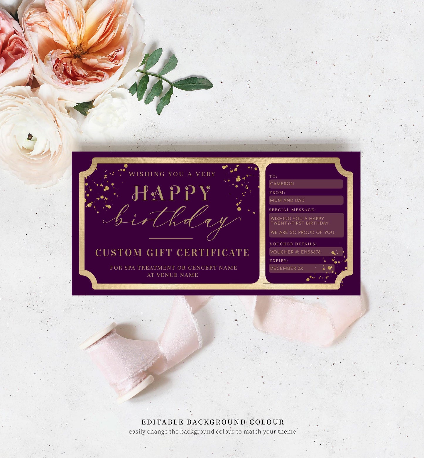 Paintly Navy Gold | Printable Custom Gift Voucher