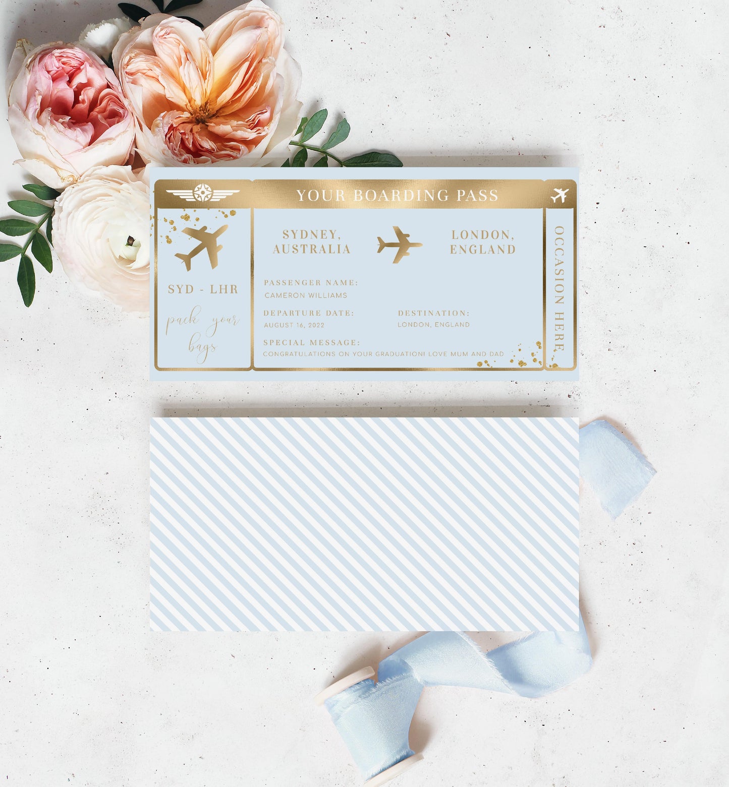 Paintly Blue | Printable Boarding Pass - Black Bow Studio