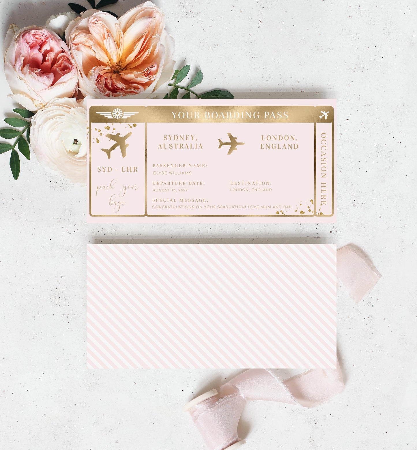 Paintly Pink | Printable Boarding Pass - Black Bow Studio