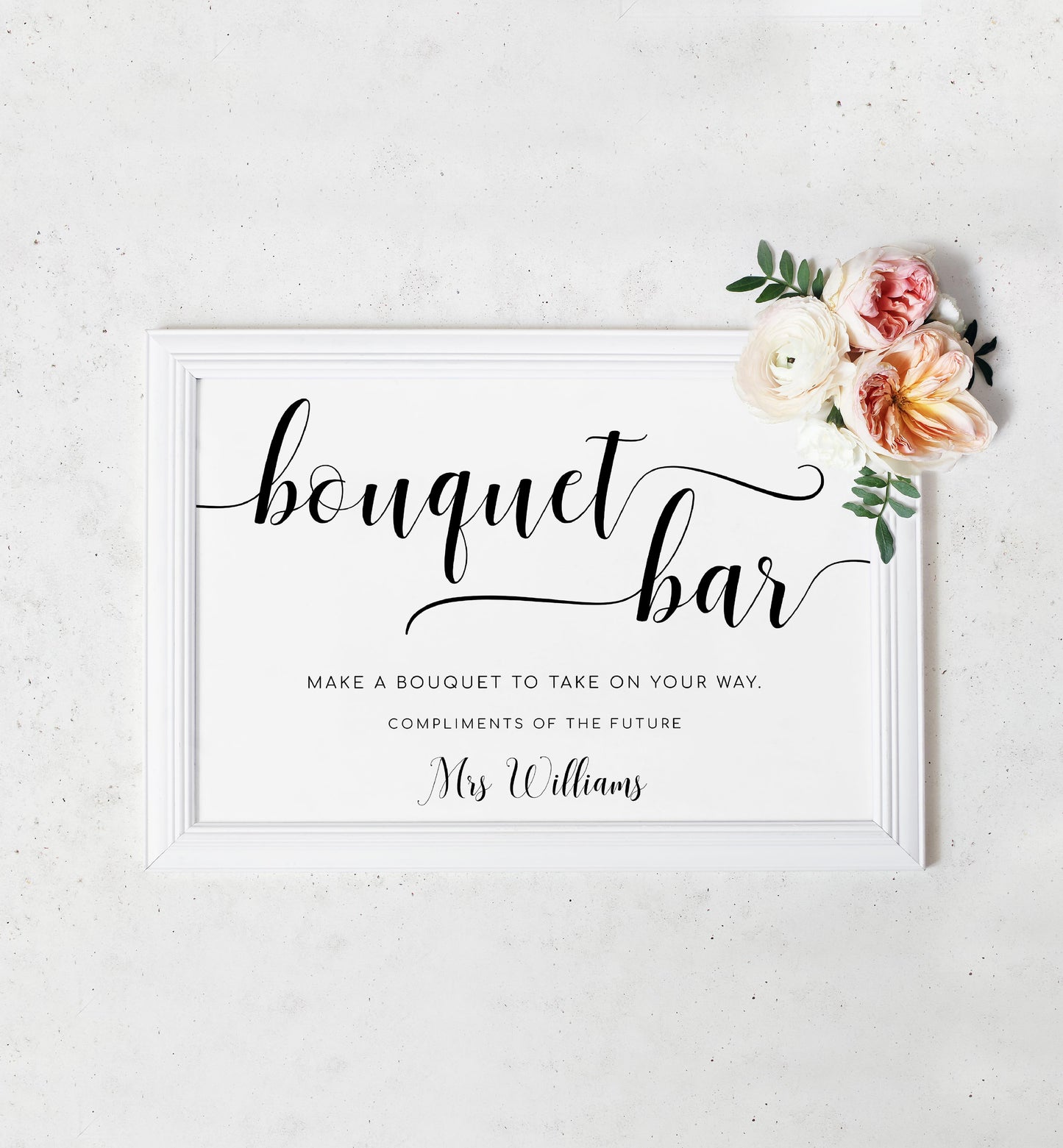 Leyton Script | Printable Bouquet Bar Sign