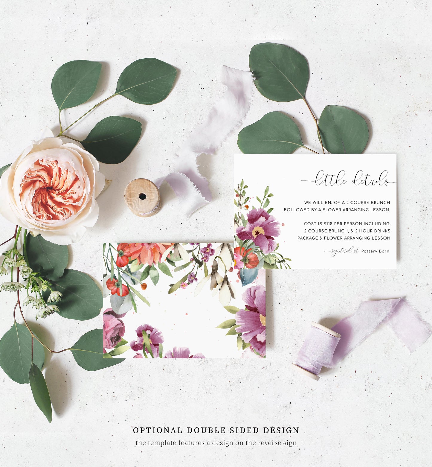 Rosings Floral | Printable Bridal Shower Invitation Suite - Black Bow Studio