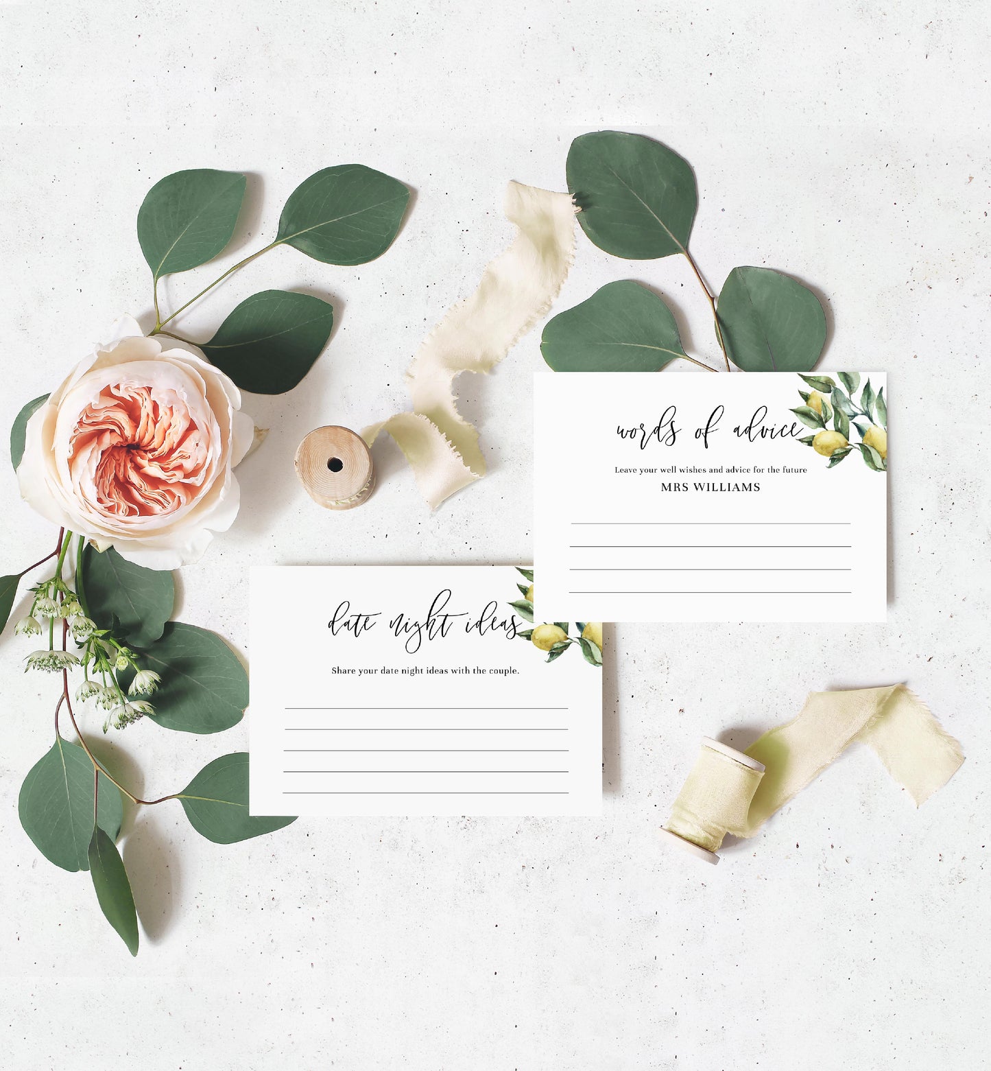 Tuscan Lemons | Printable Bridal Shower Games Bundle - Black Bow Studio