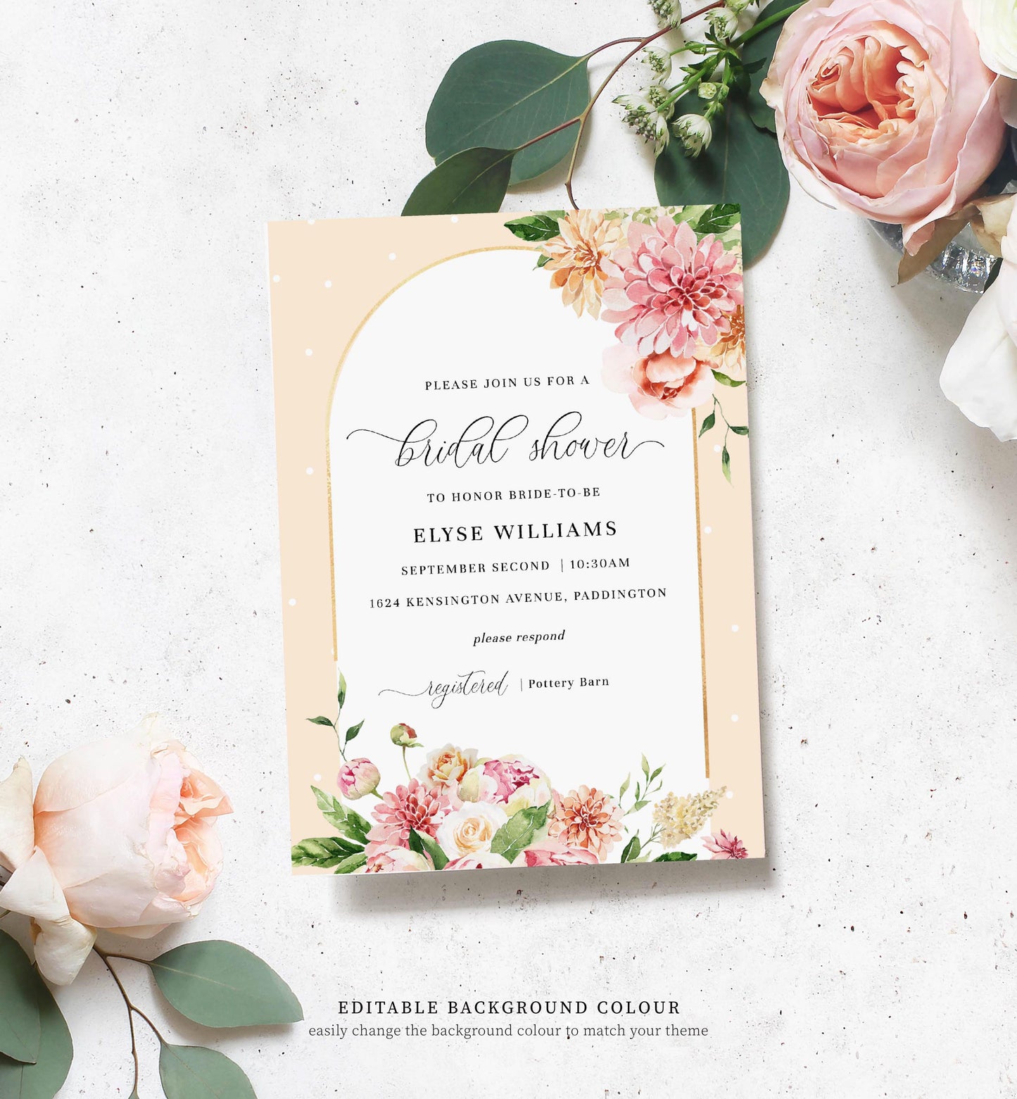Quinn Floral Pink | Printable Bridal Shower Invitation Suite