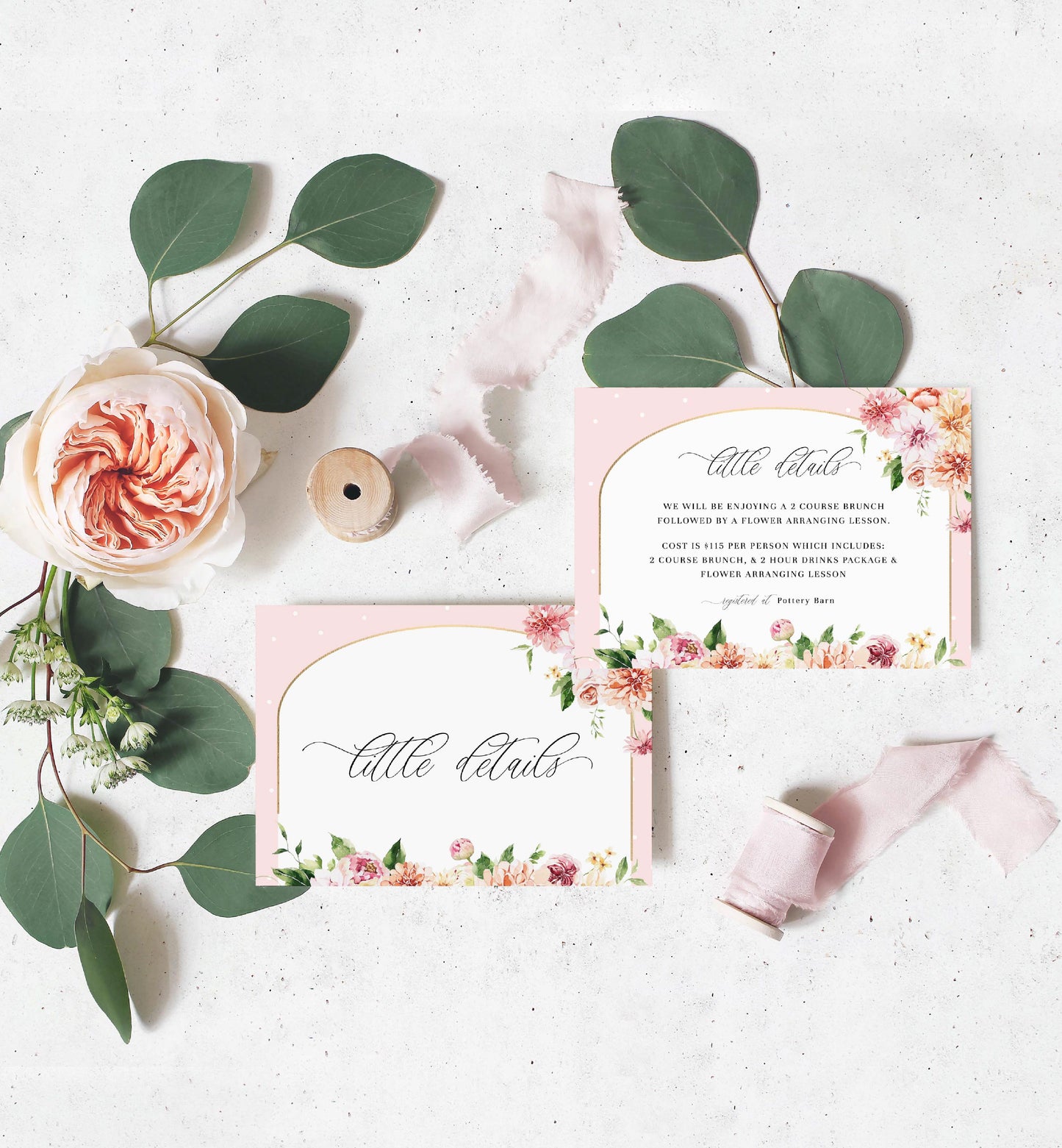 Quinn Floral Pink | Printable Bridal Shower Invitation Suite