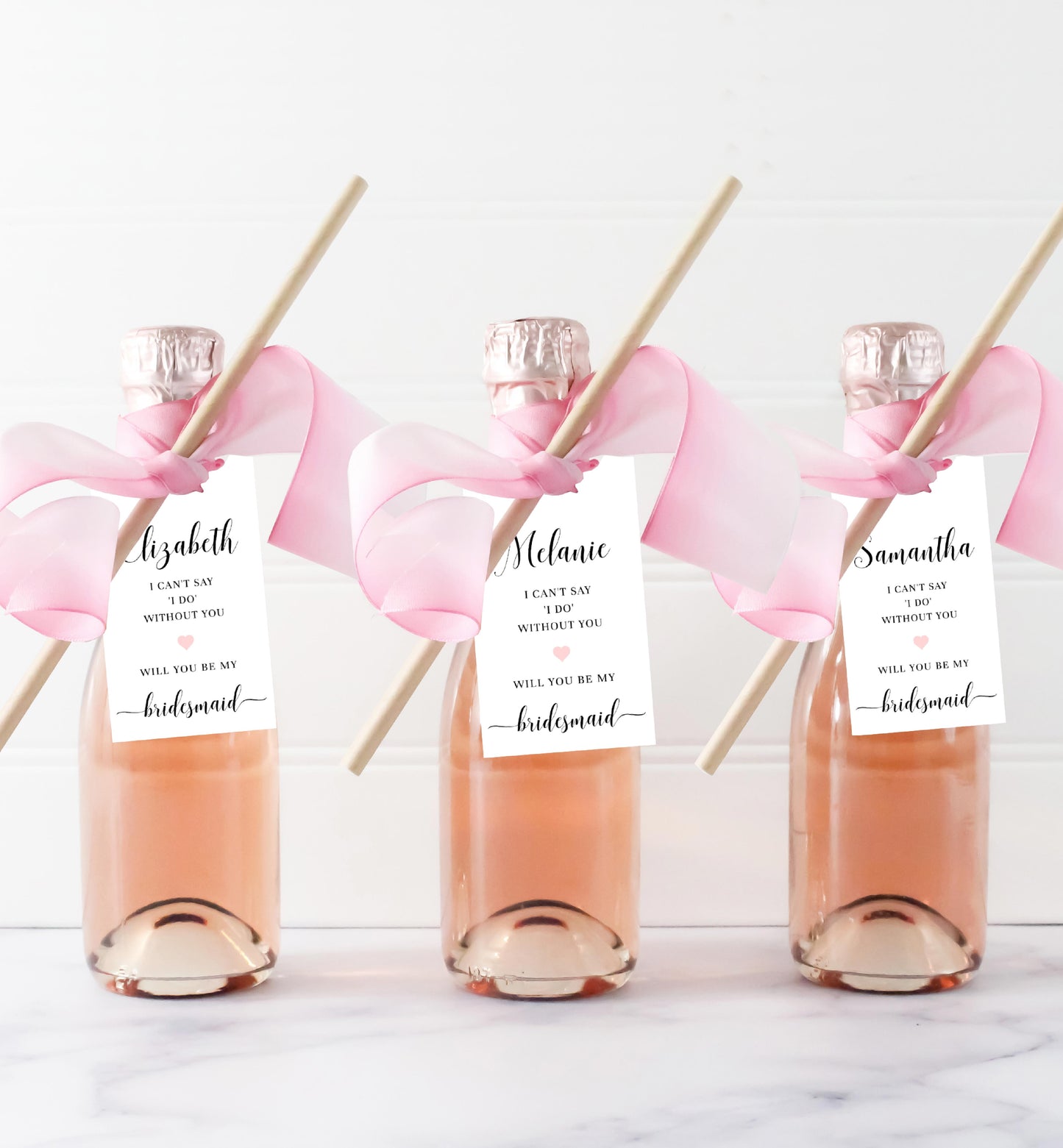Leyton White | Printable Bridesmaid Proposal Wine Label and Tag
