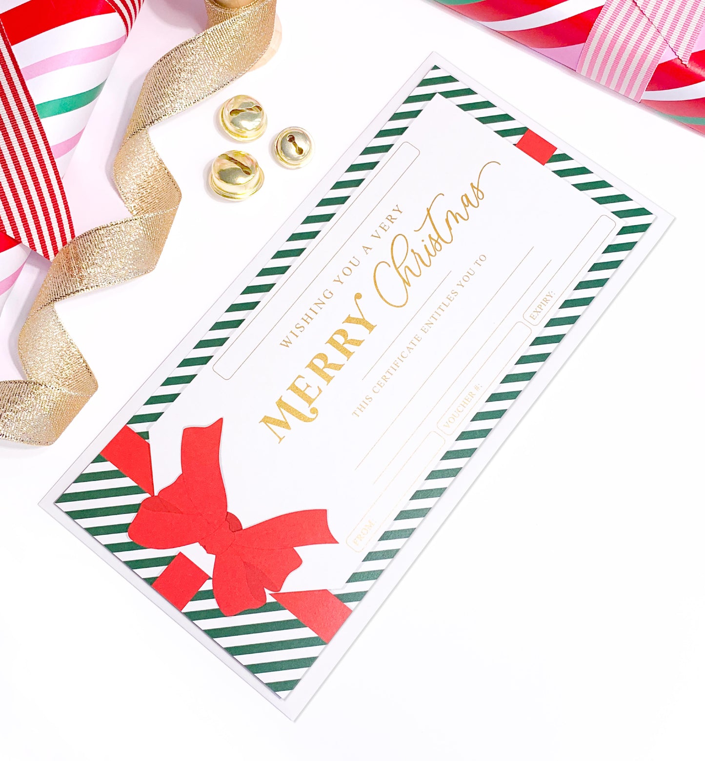 Stripe Green Red | Christmas Gift Voucher