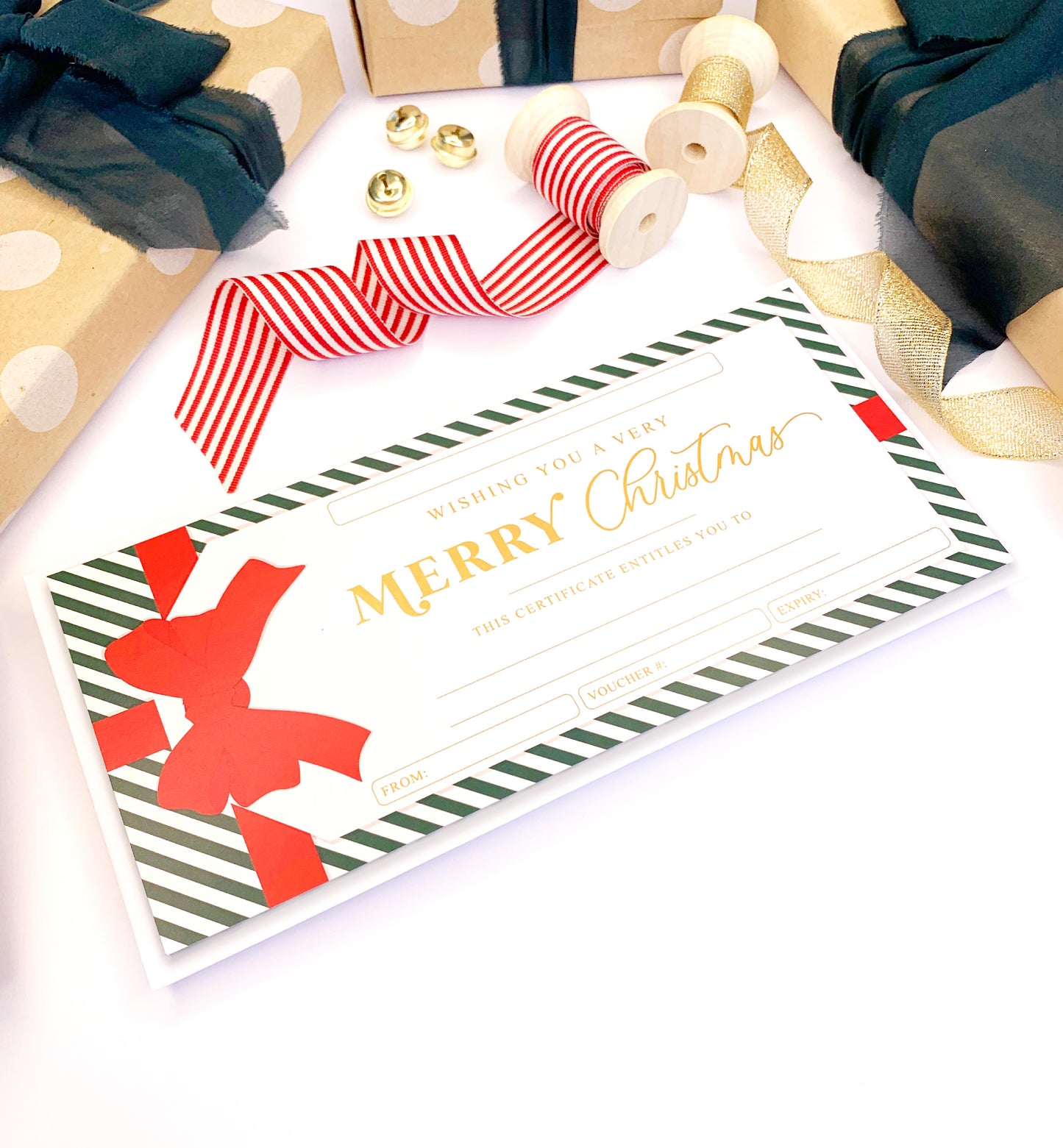 Stripe Green Red | Christmas Gift Voucher