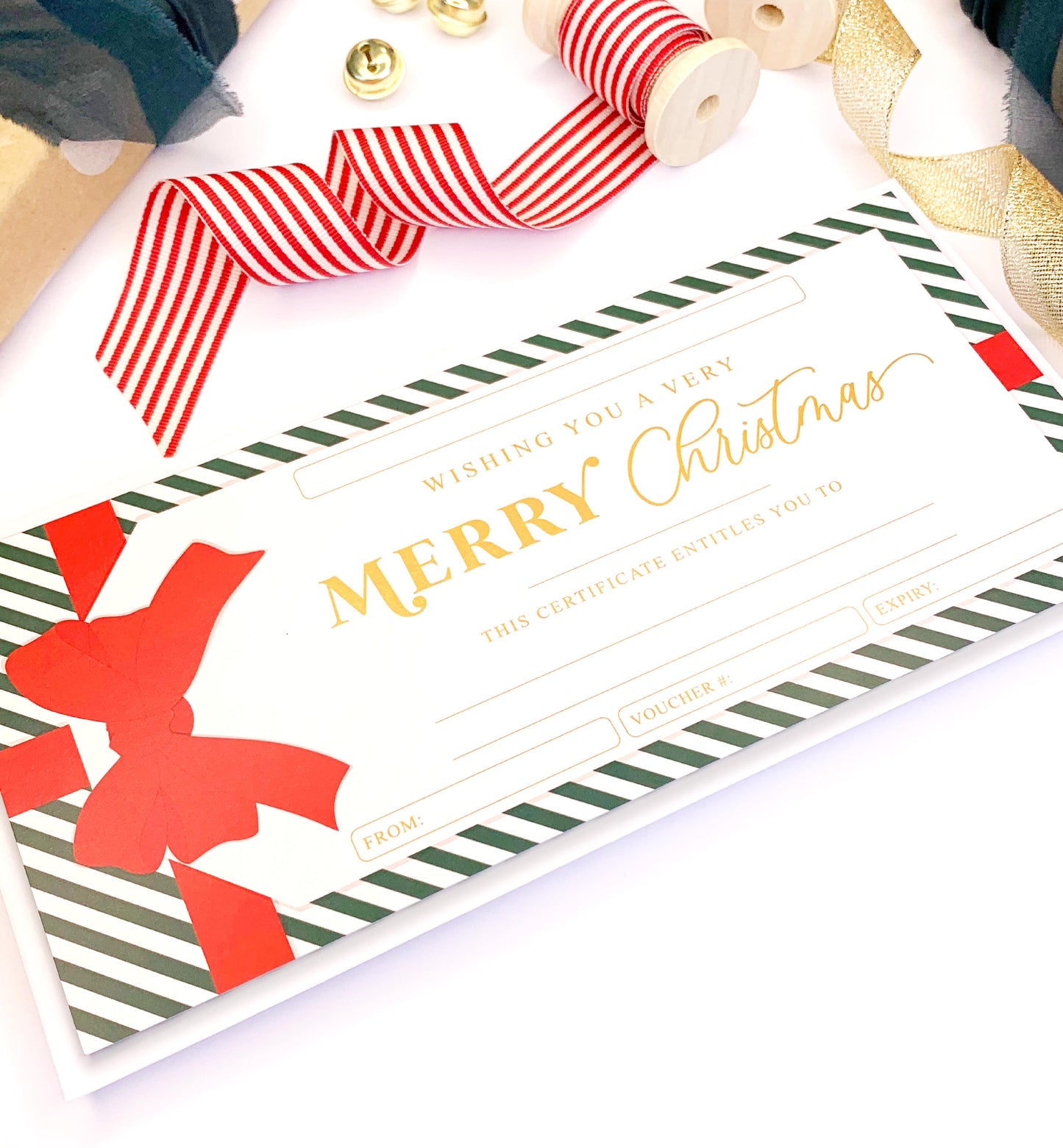 Stripe Green Red | Christmas Gift Voucher