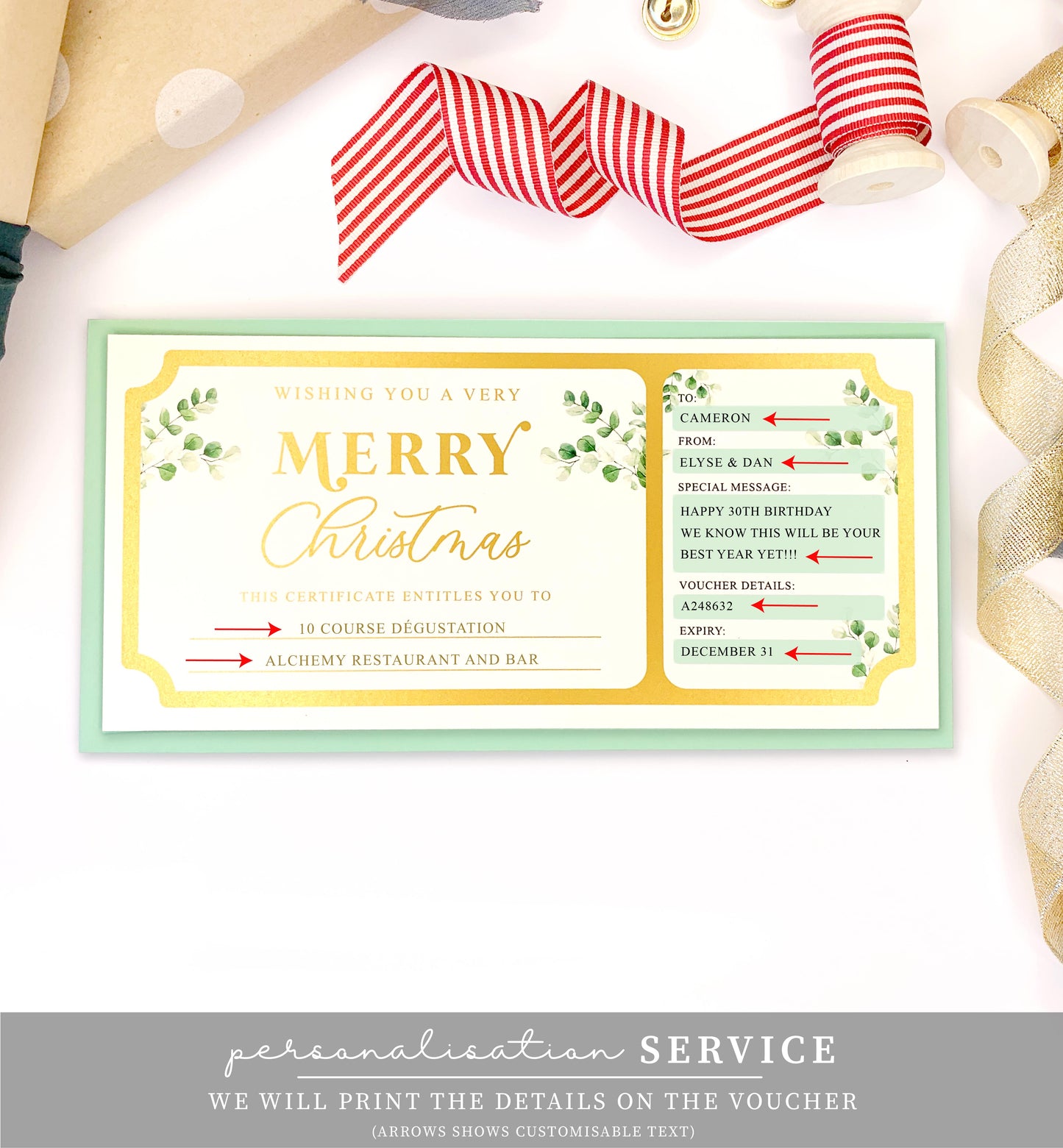 Ferras Greenery Gold | Christmas Gift Voucher