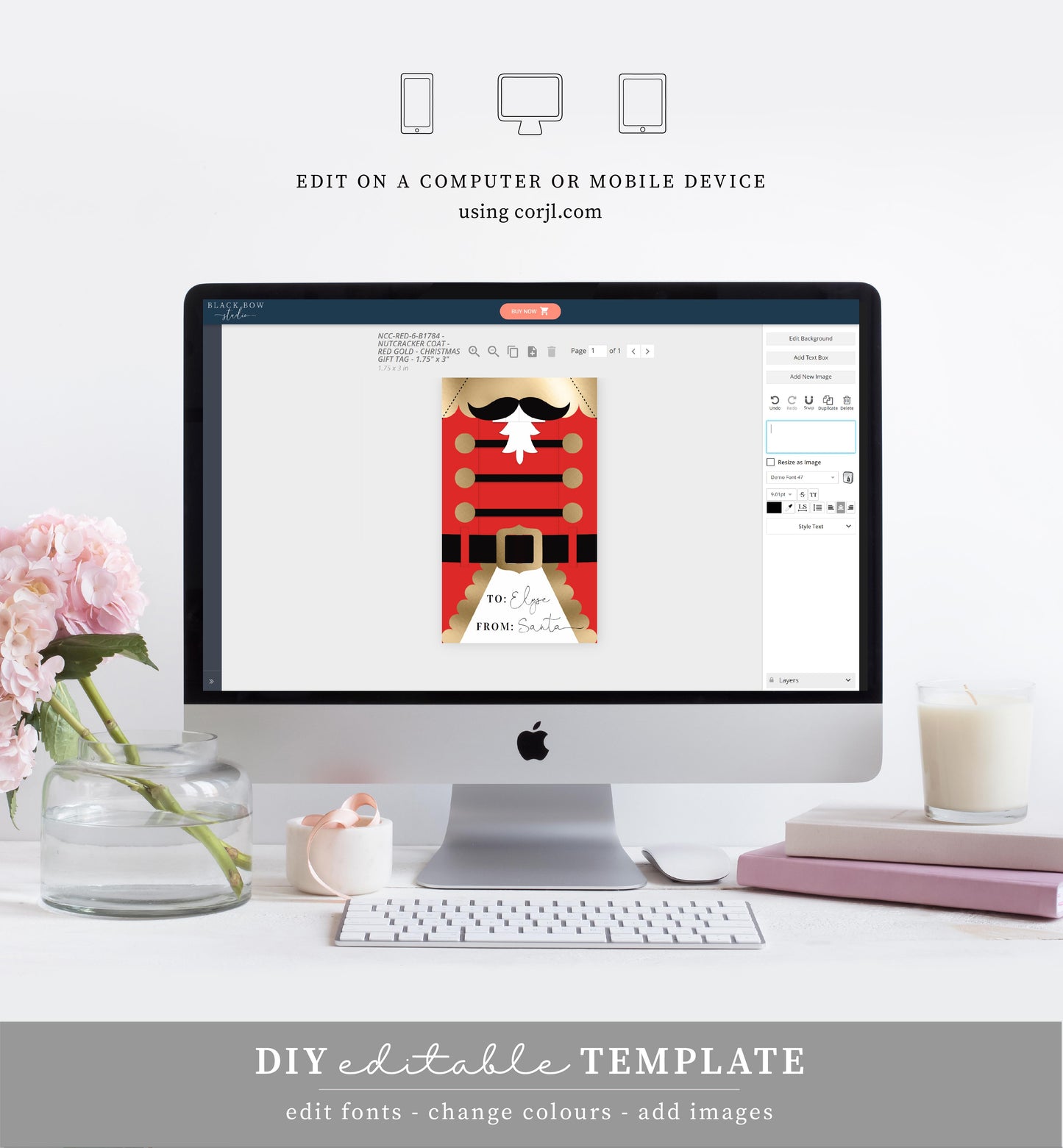 Nutcracker Coat Red | Printable Christmas Gift Tag Template