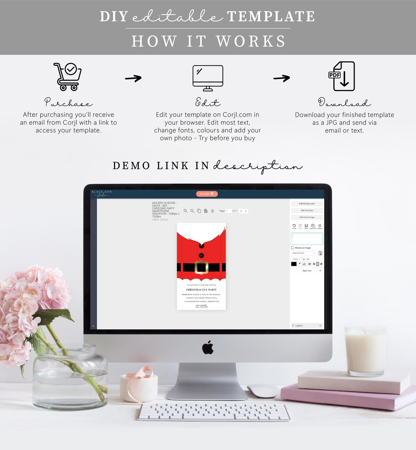 Santa Red | Smartphone Christmas Invitation Template