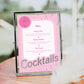 Barbie Party Pink Silver | Printable Cocktails Menu Sign Template