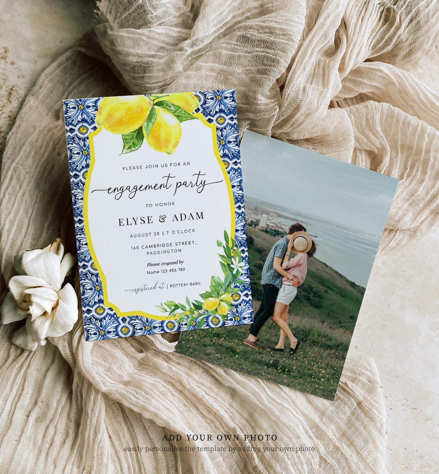 Positano Lemons | Printable Engagement Invitation Template