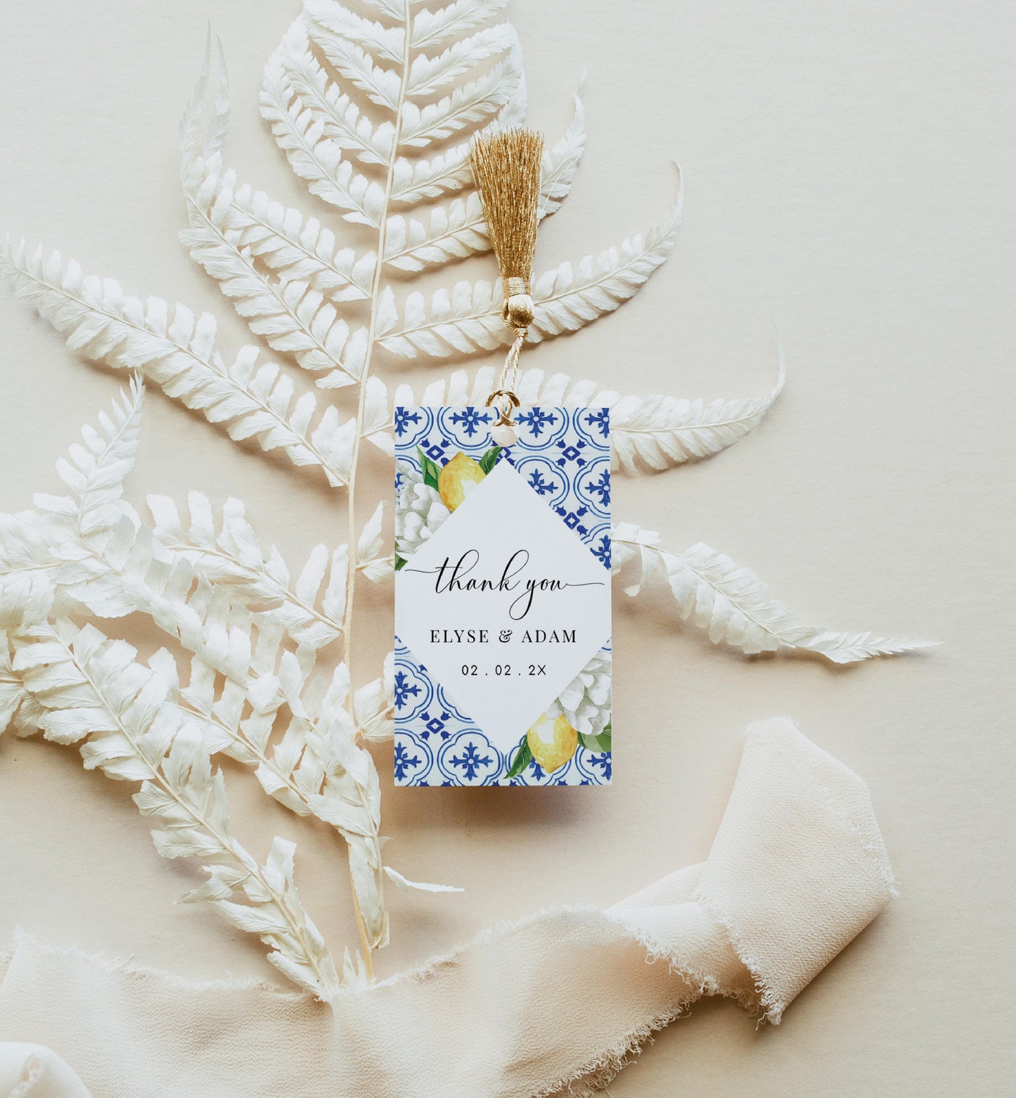 The Med Lemons | Printable Thank You Favour Tags - Black Bow Studio