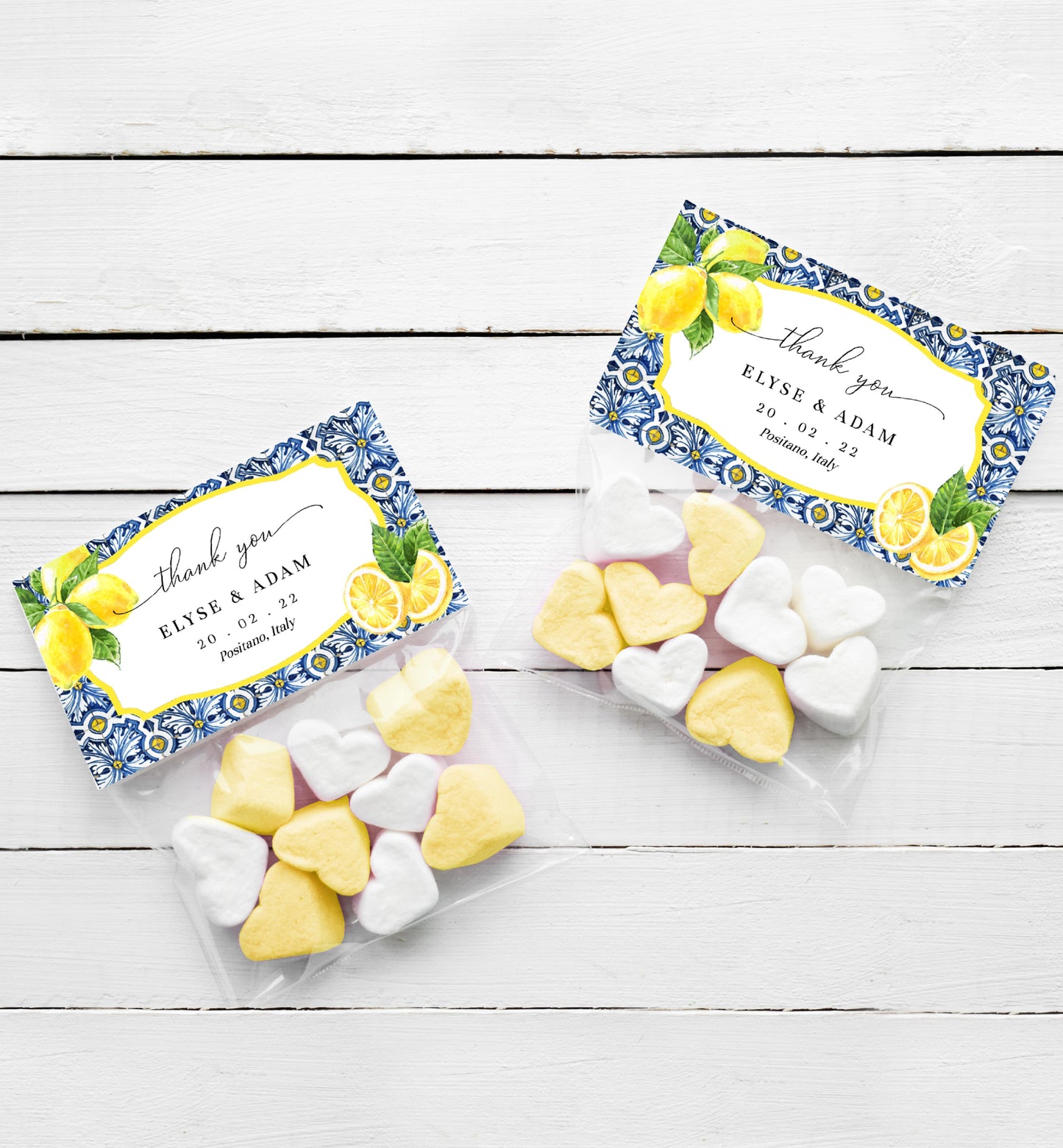 Positano Lemons | Printable Favour Treat Bag Topper Template
