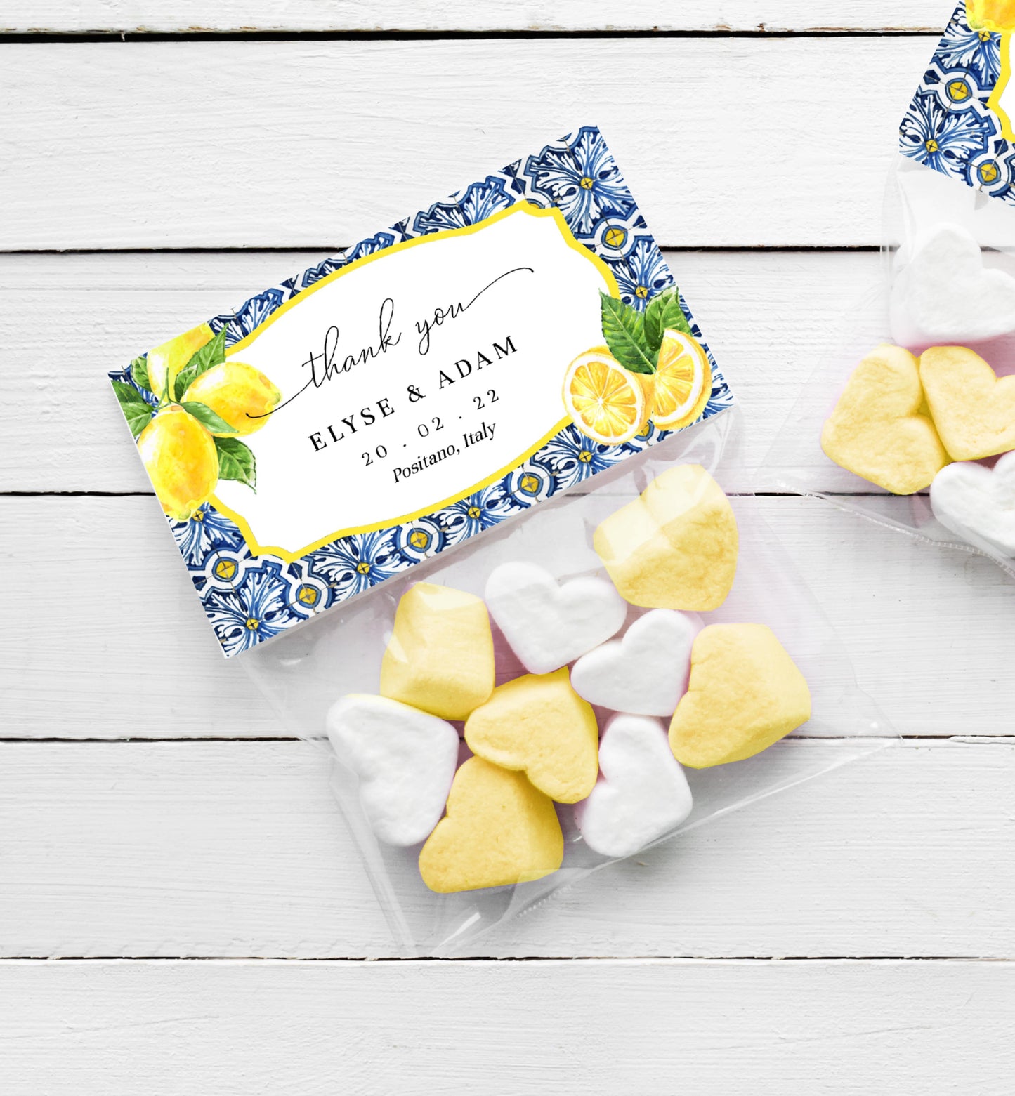 Positano Lemons | Printable Favour Treat Bag Topper Template