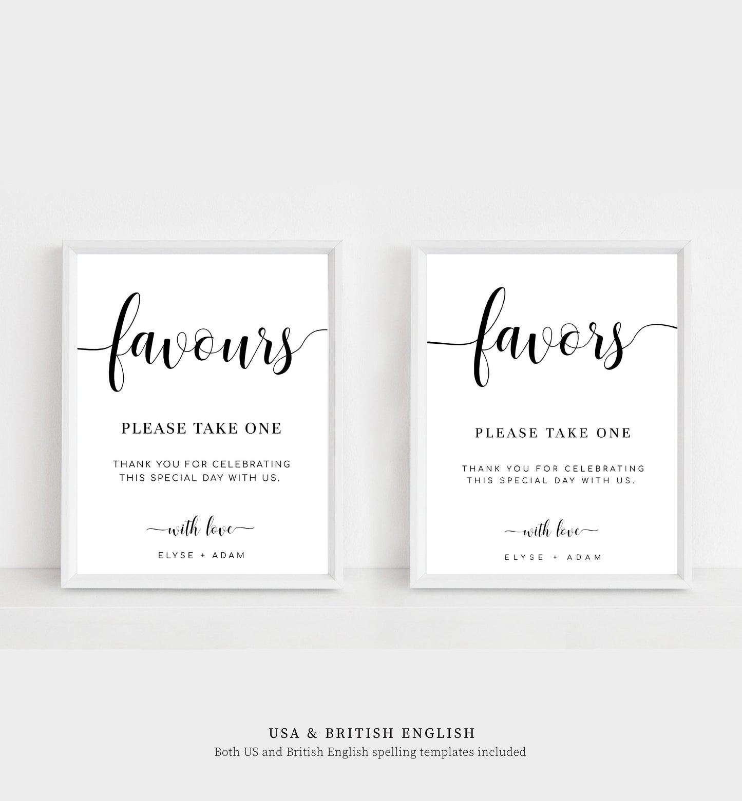 Leyton Script | Printable Favours Sign