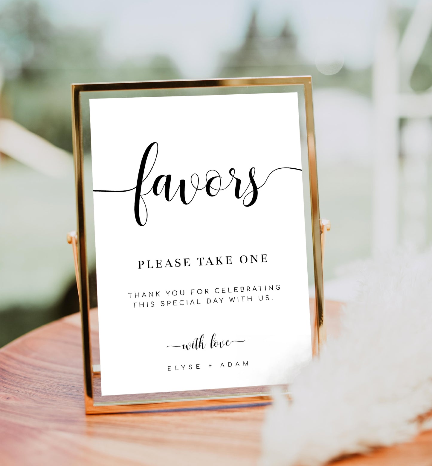 Leyton Script | Printable Favours Sign